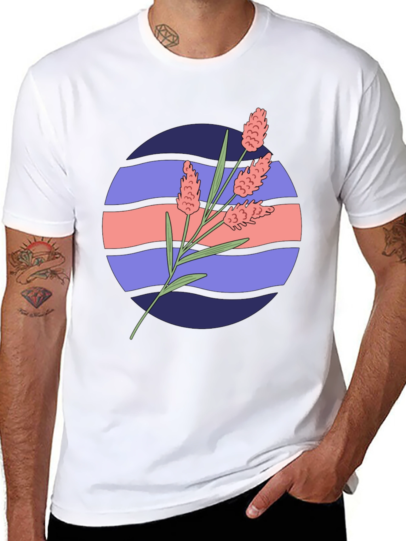 Floral Graphic Tee - Retro Style