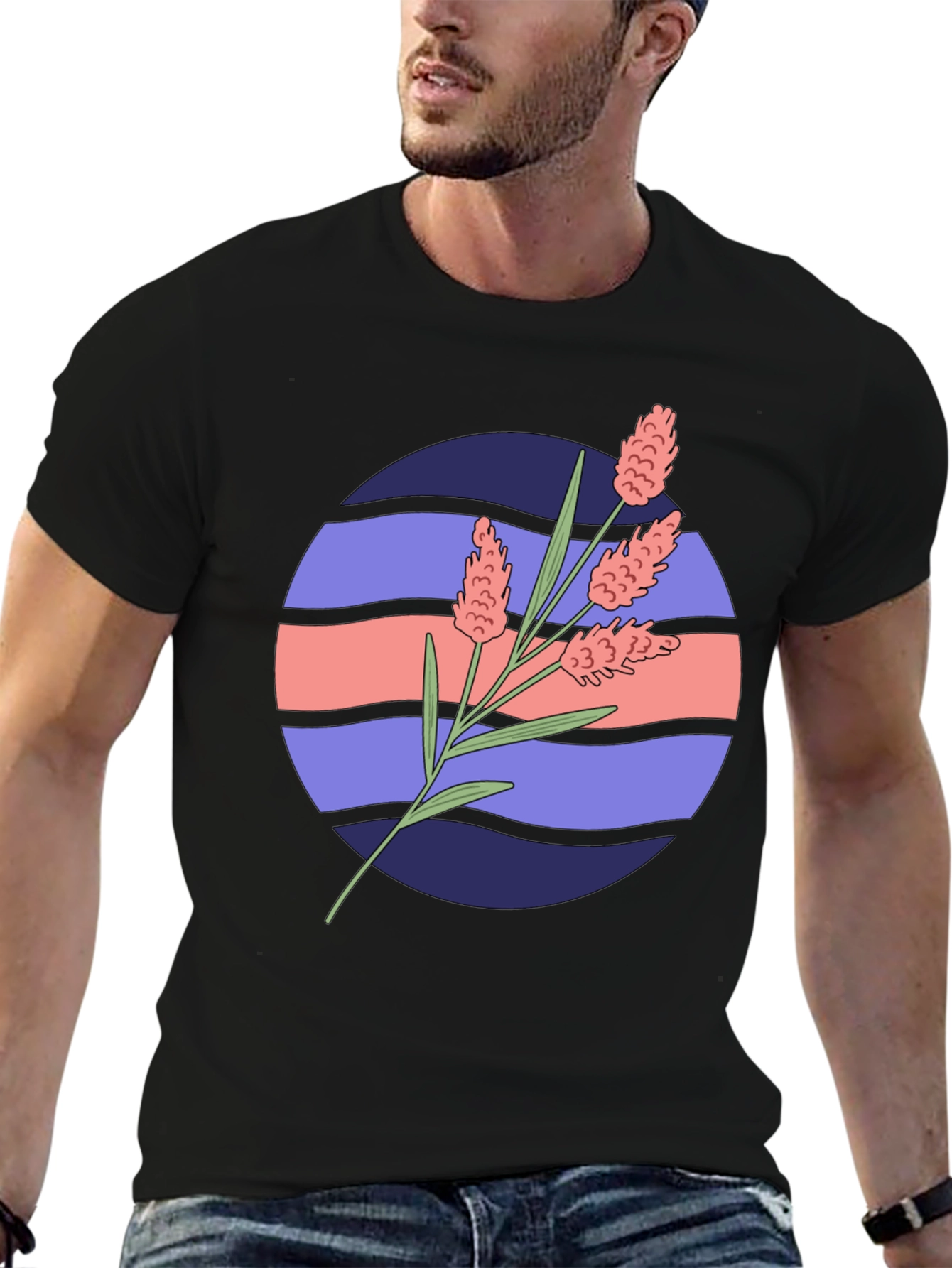 Floral Graphic Tee - Retro Style