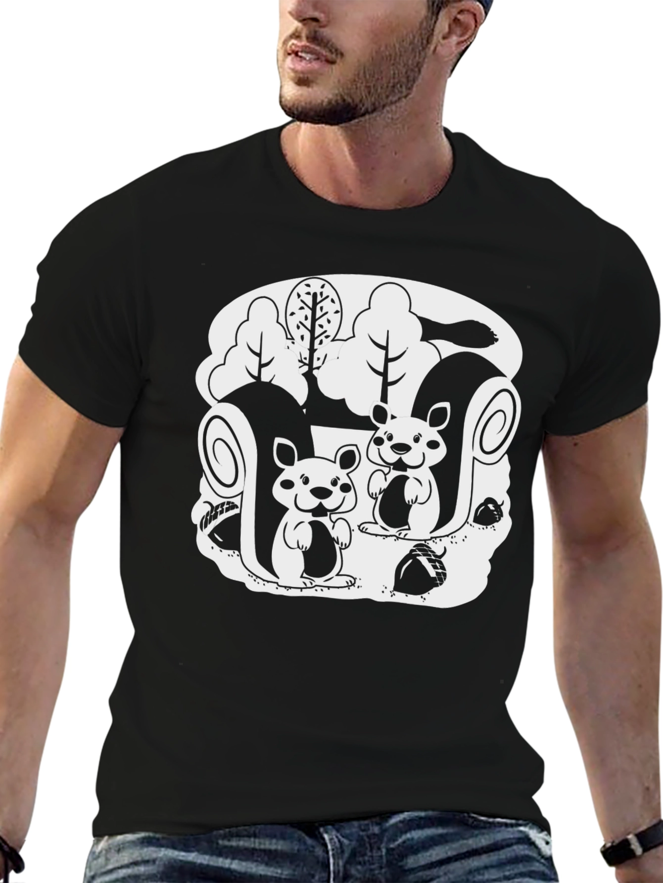Squirrel Graphic Tee - Black Unisex T-Shirt