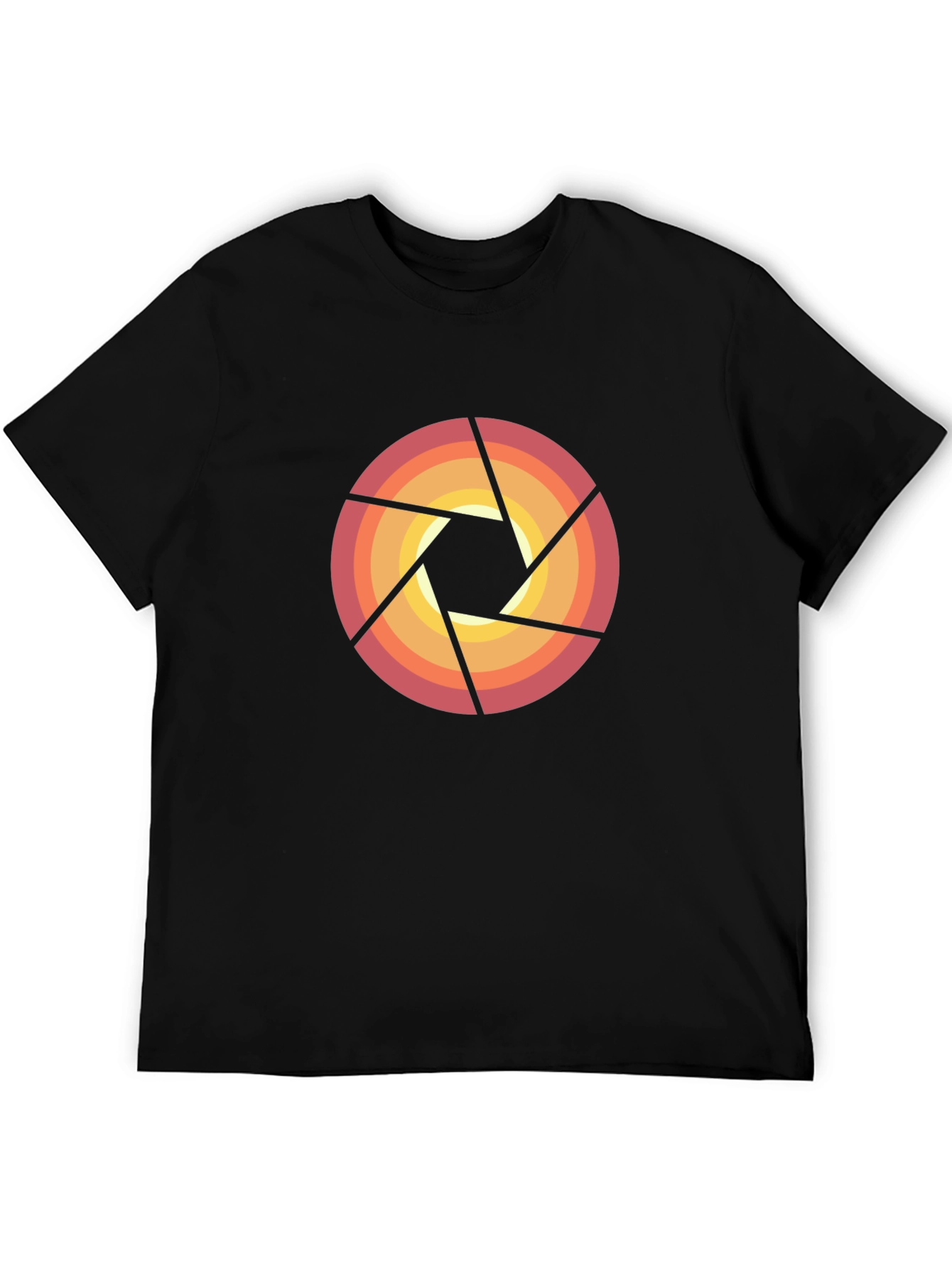 Retro Camera Aperture Graphic Tee - Black