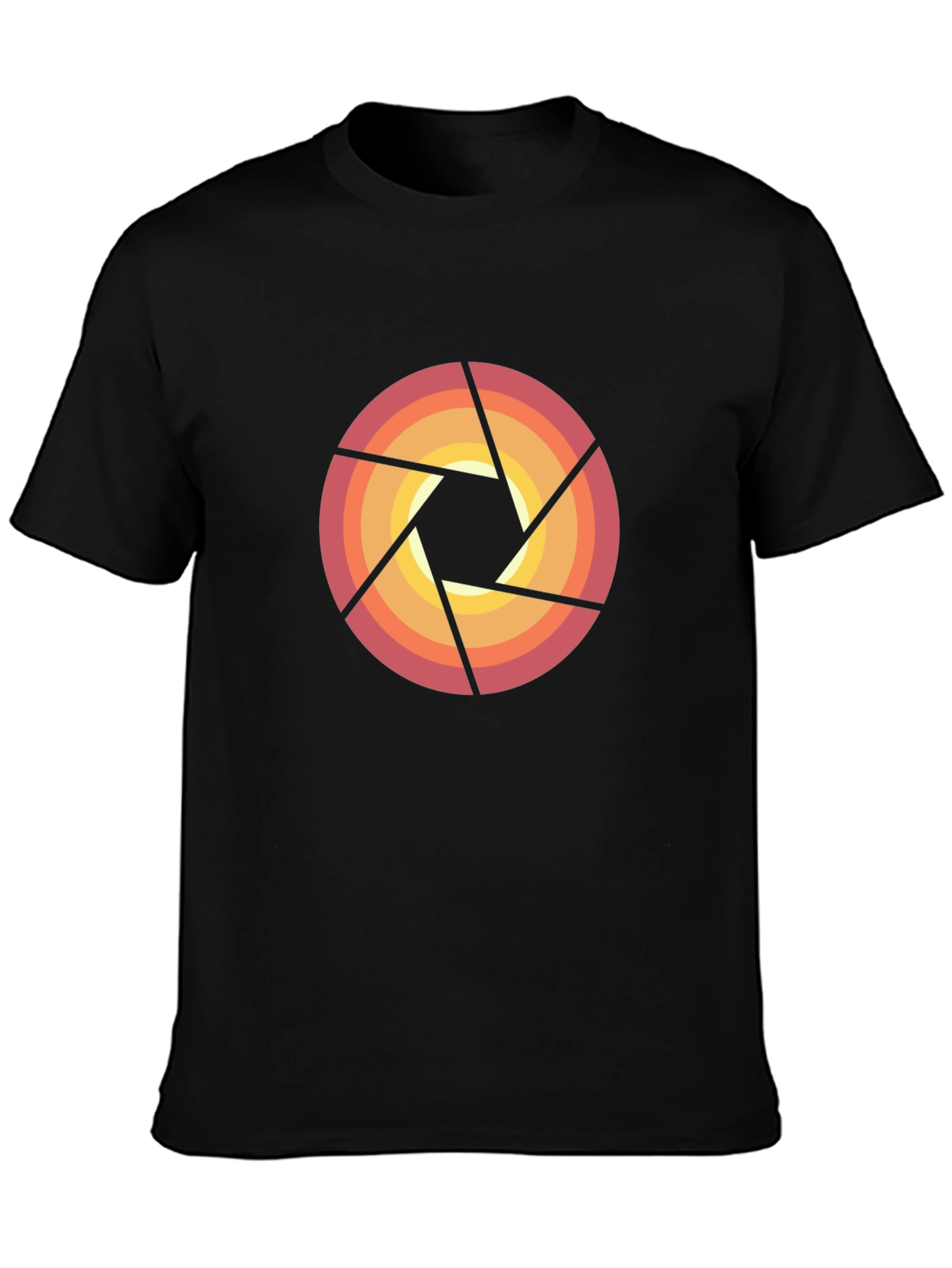 Retro Camera Aperture Graphic Tee - Black