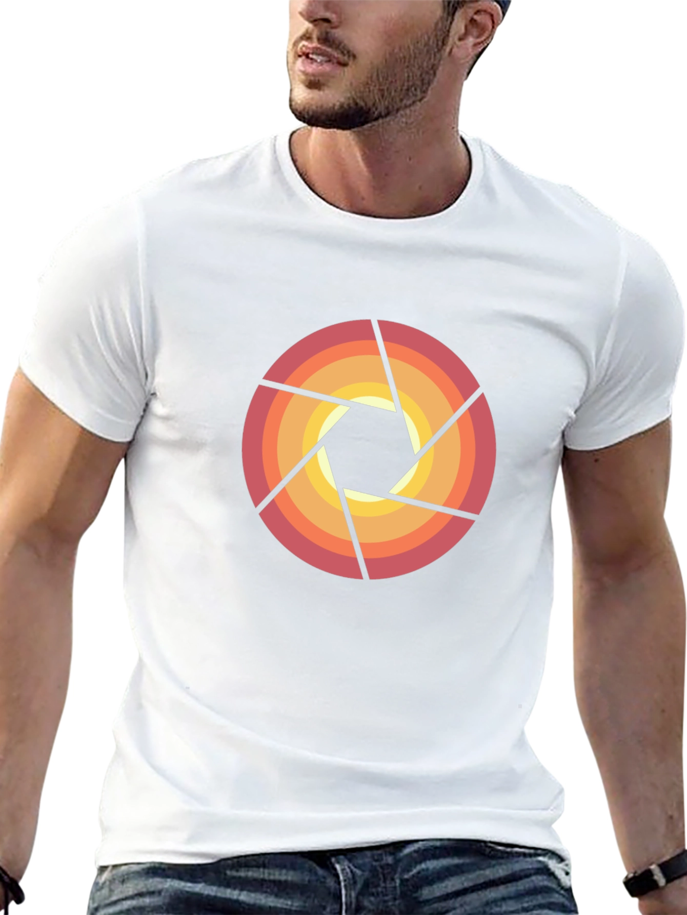 Retro Camera Aperture Graphic Tee - Black