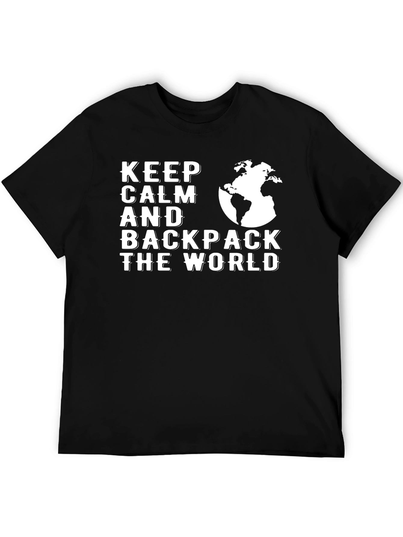 Keep Calm Backpack World Graphic T-Shirt