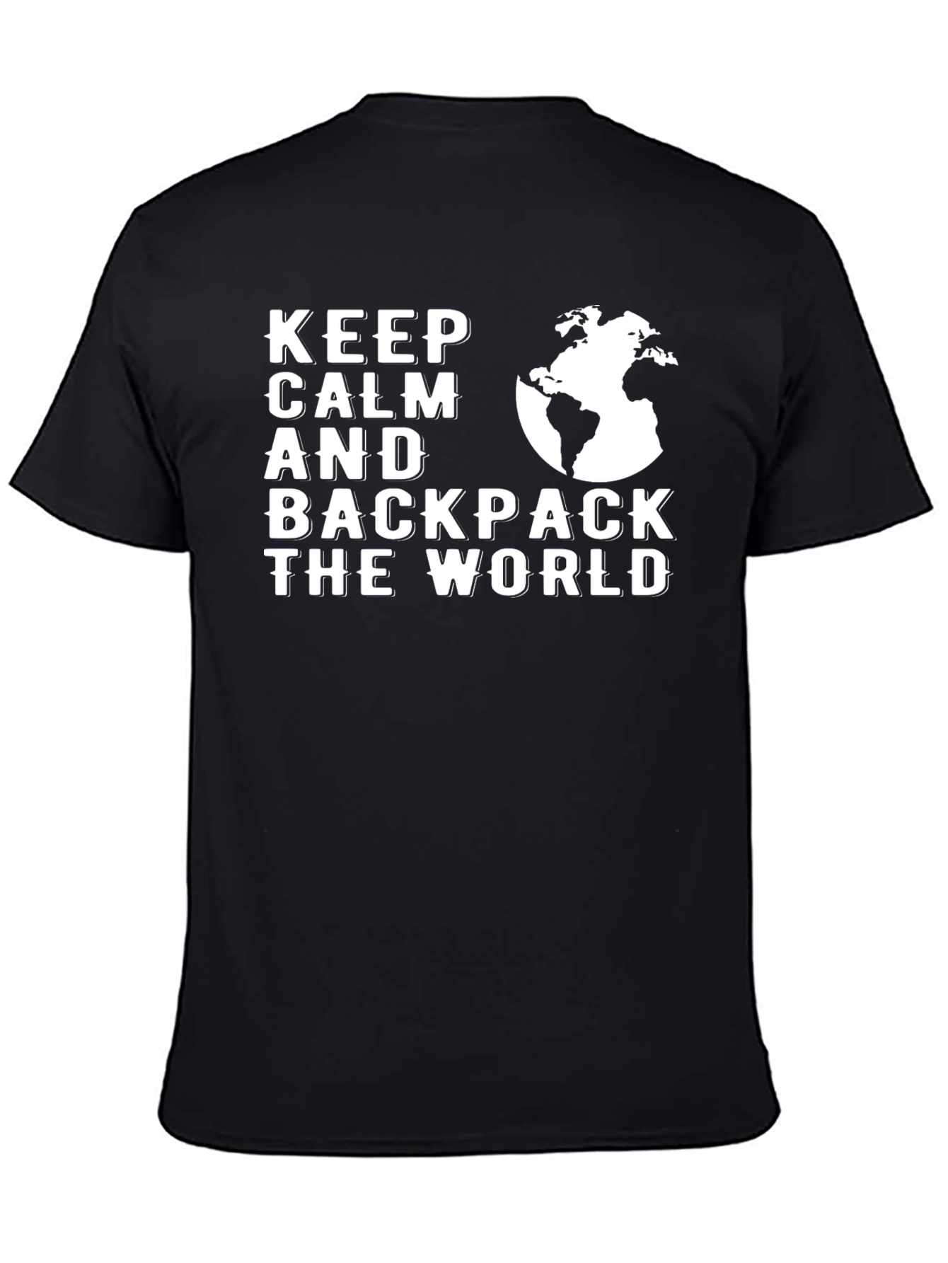 Keep Calm Backpack World Graphic T-Shirt