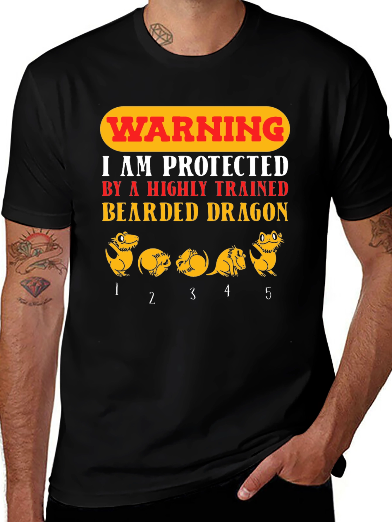 Warning Bearded Dragon Protective T-Shirt