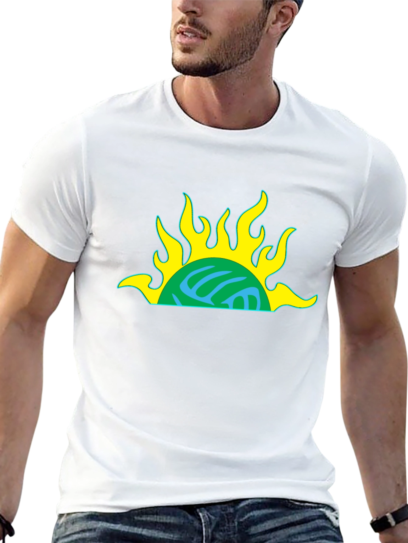 Retro Sun Graphic Black T-Shirt