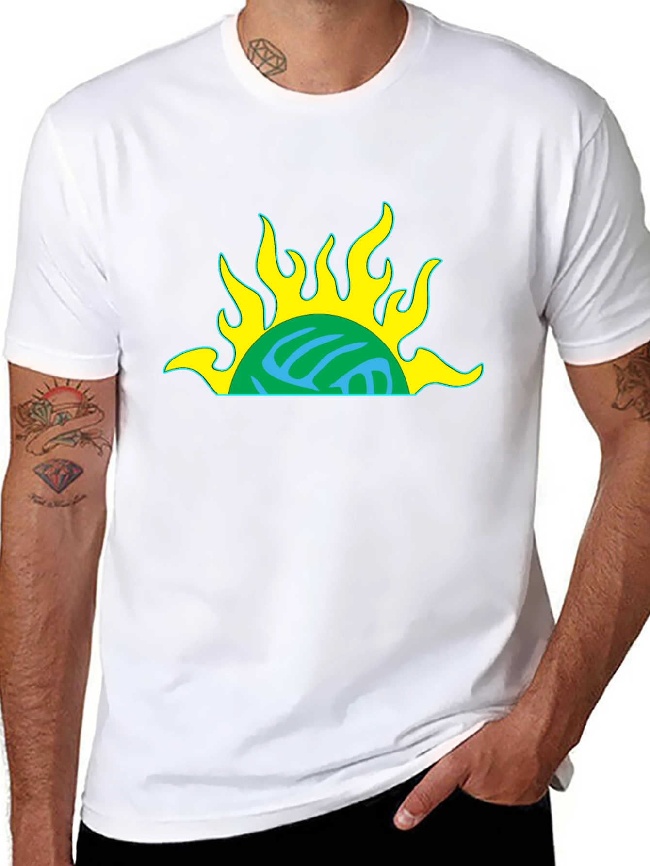 Retro Sun Graphic Black T-Shirt