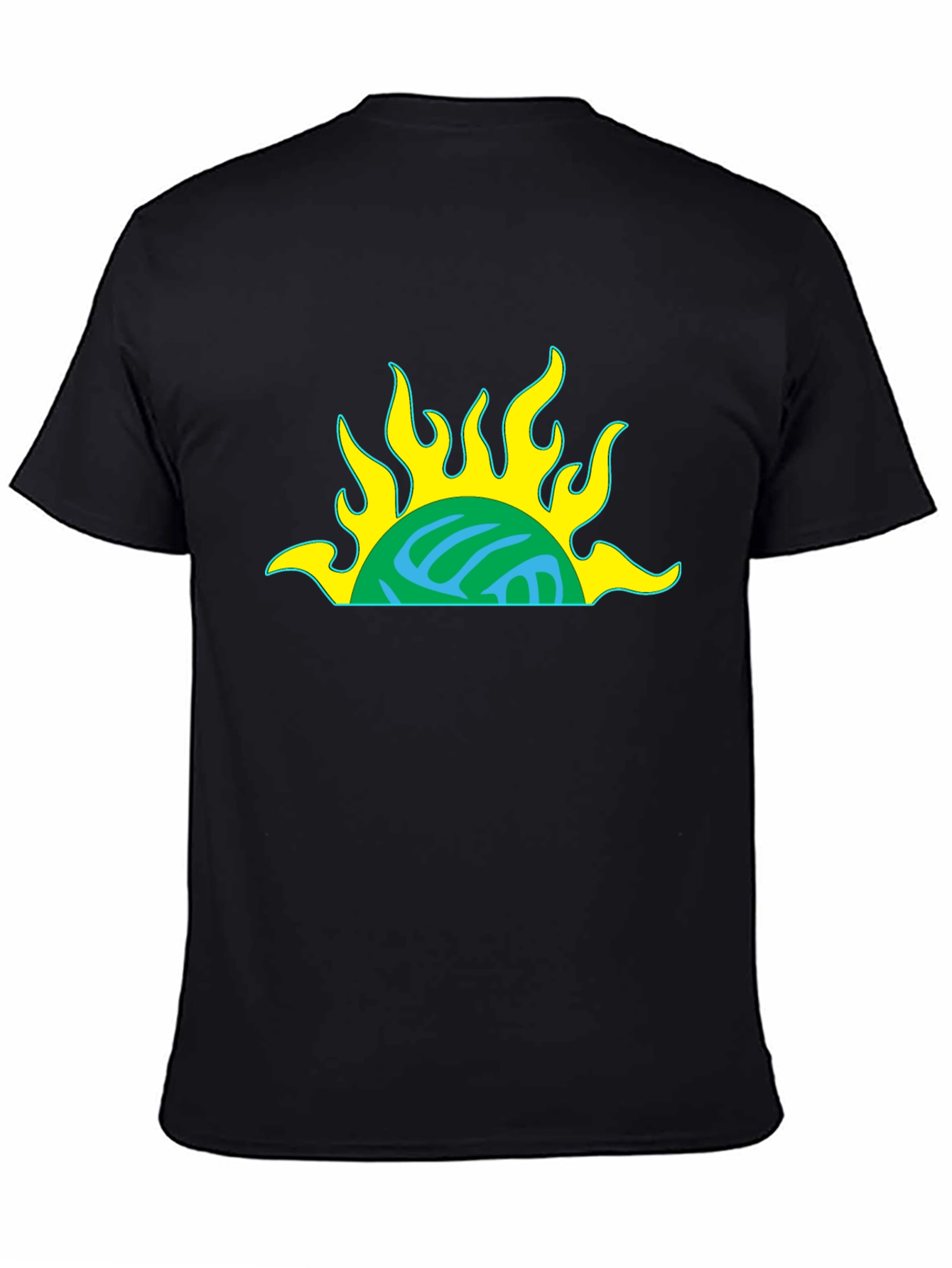 Retro Sun Graphic Black T-Shirt