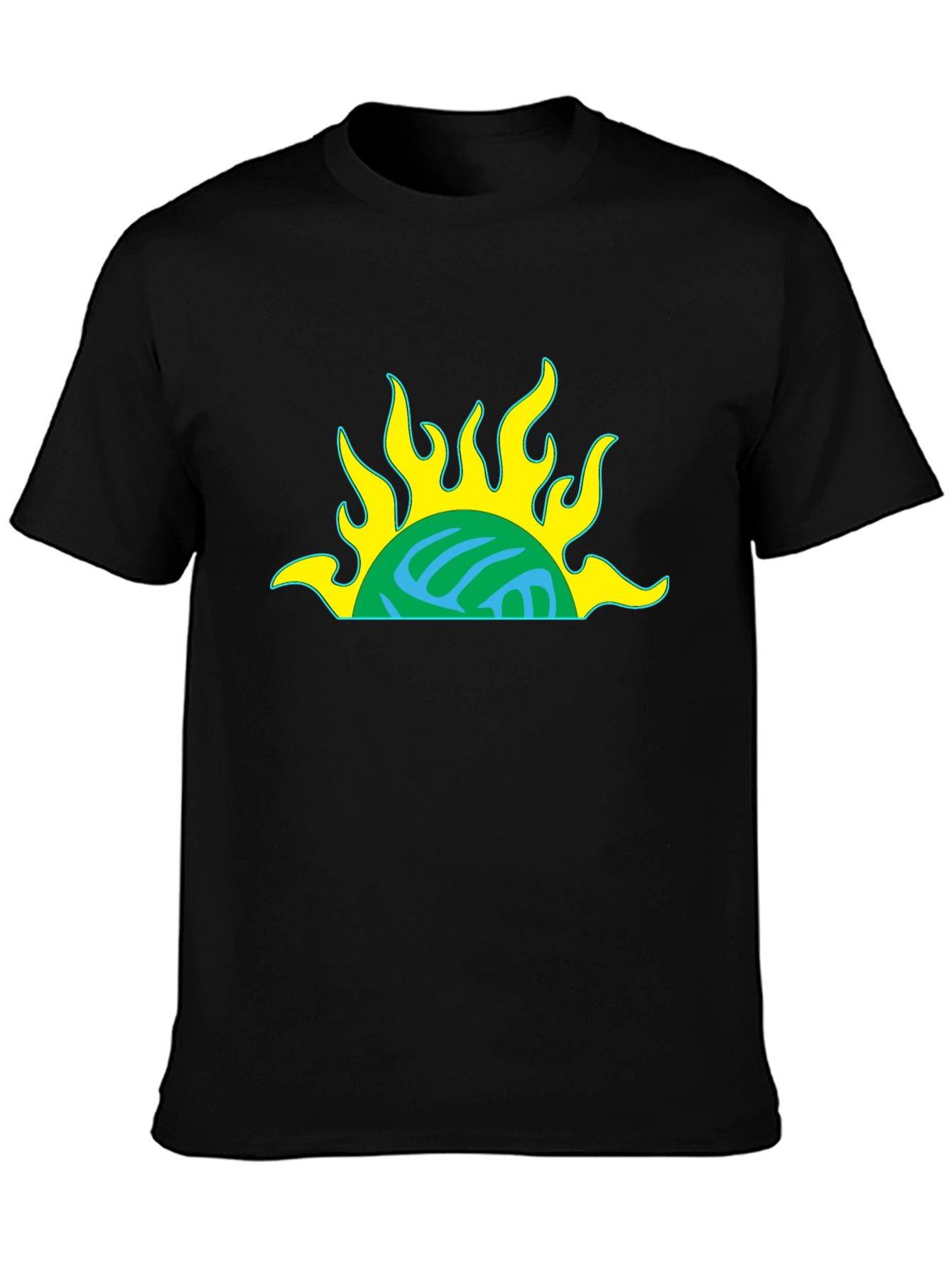 Retro Sun Graphic Black T-Shirt