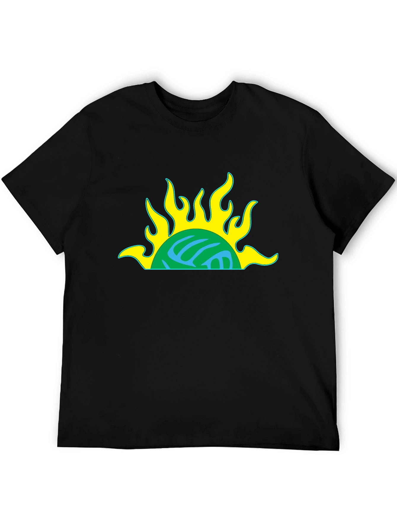 Retro Sun Graphic Black T-Shirt