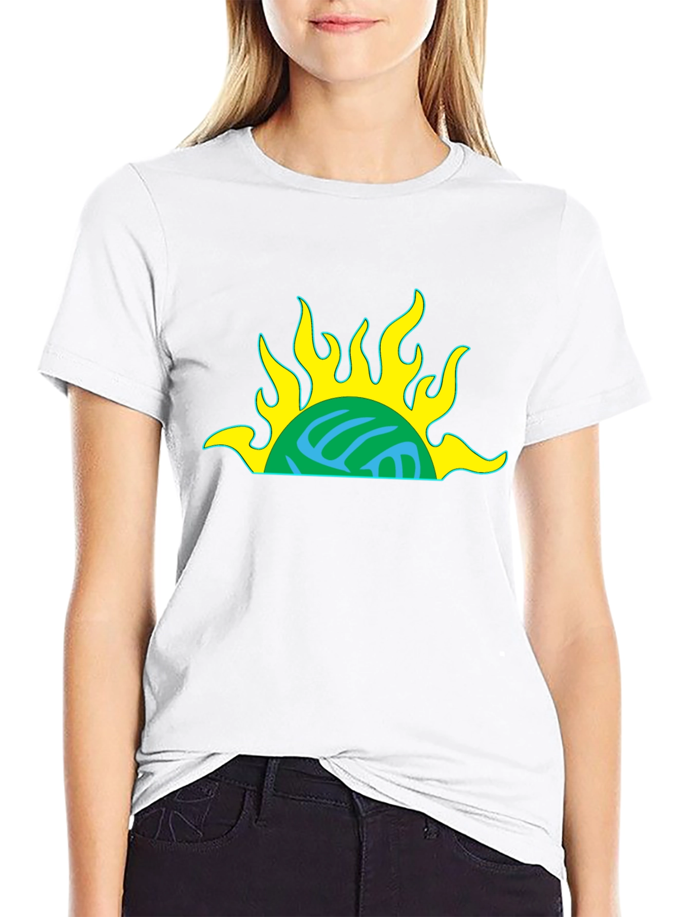 Retro Sun Graphic Black T-Shirt