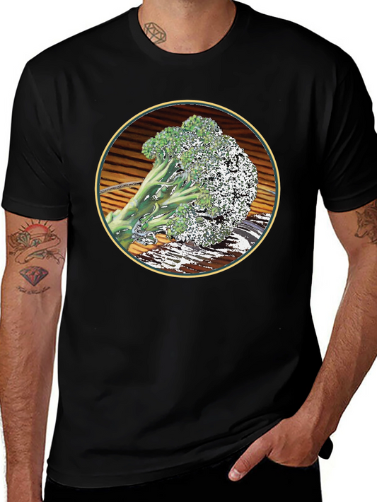 Broccoli Circle Graphic Tee - Quirky Vegan Shirt