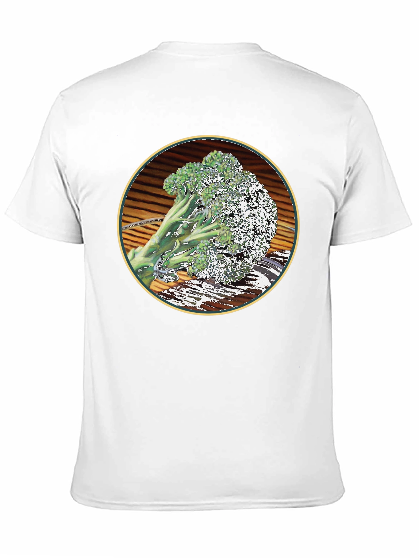 Broccoli Circle Graphic Tee - Quirky Vegan Shirt