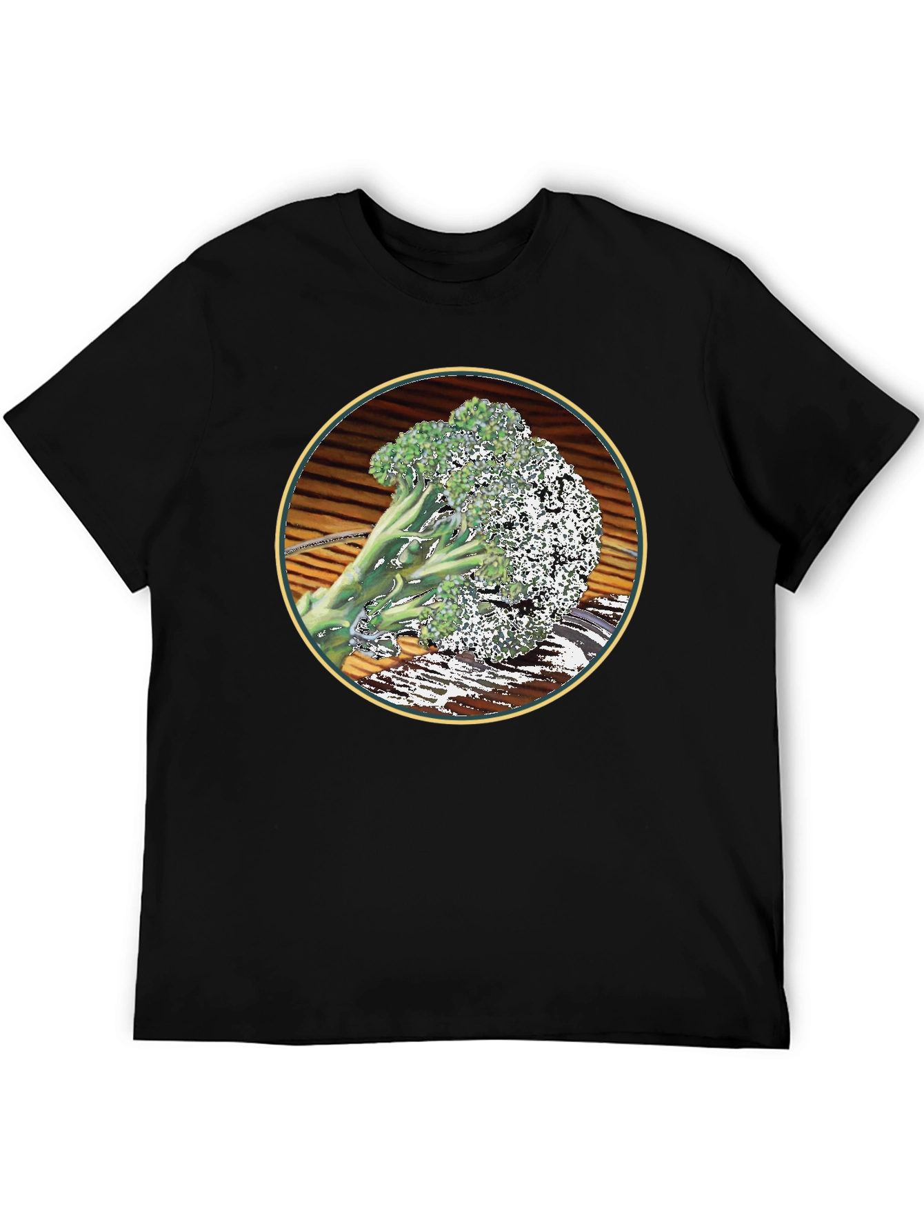 Broccoli Circle Graphic Tee - Quirky Vegan Shirt