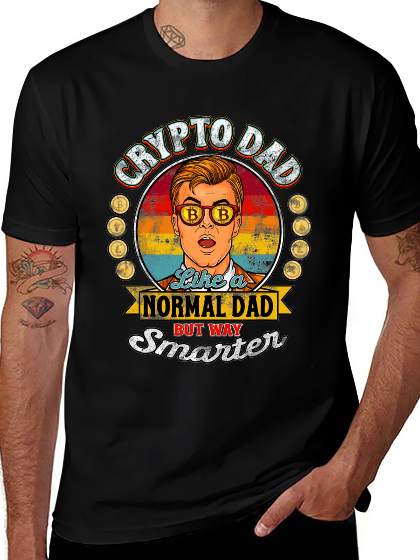 Crypto Dad T-Shirt - Bitcoin Lover Gift