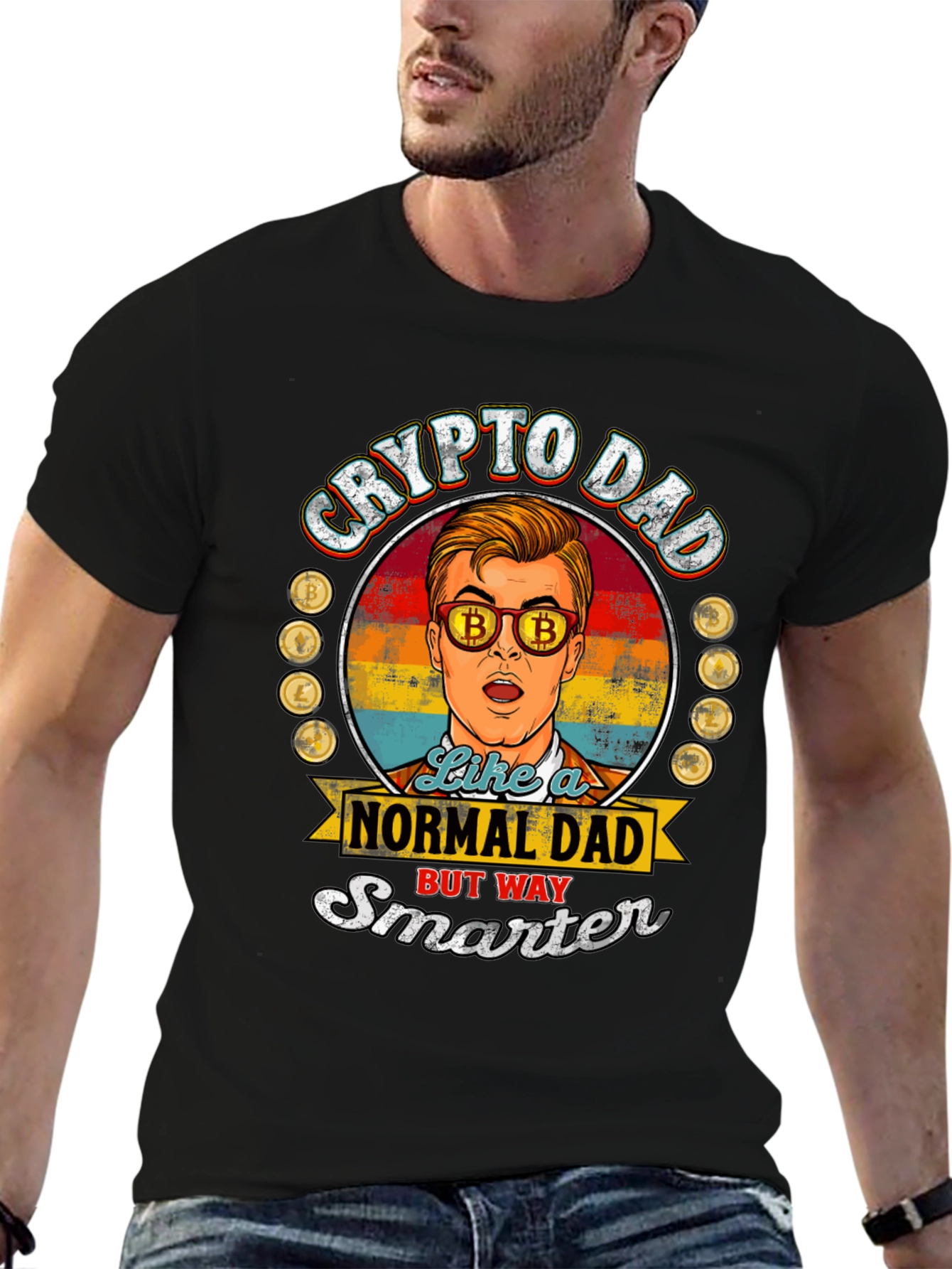 Crypto Dad T-Shirt - Bitcoin Lover Gift