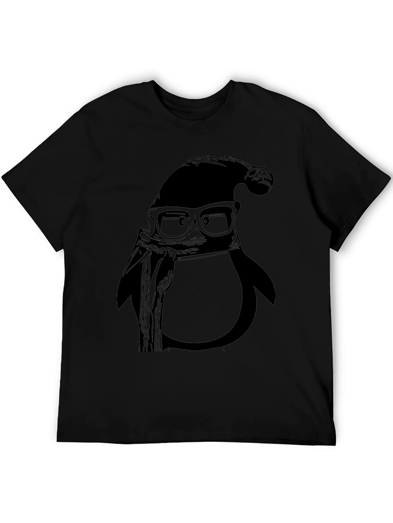 Cool Penguin with Santa Hat Graphic Tee