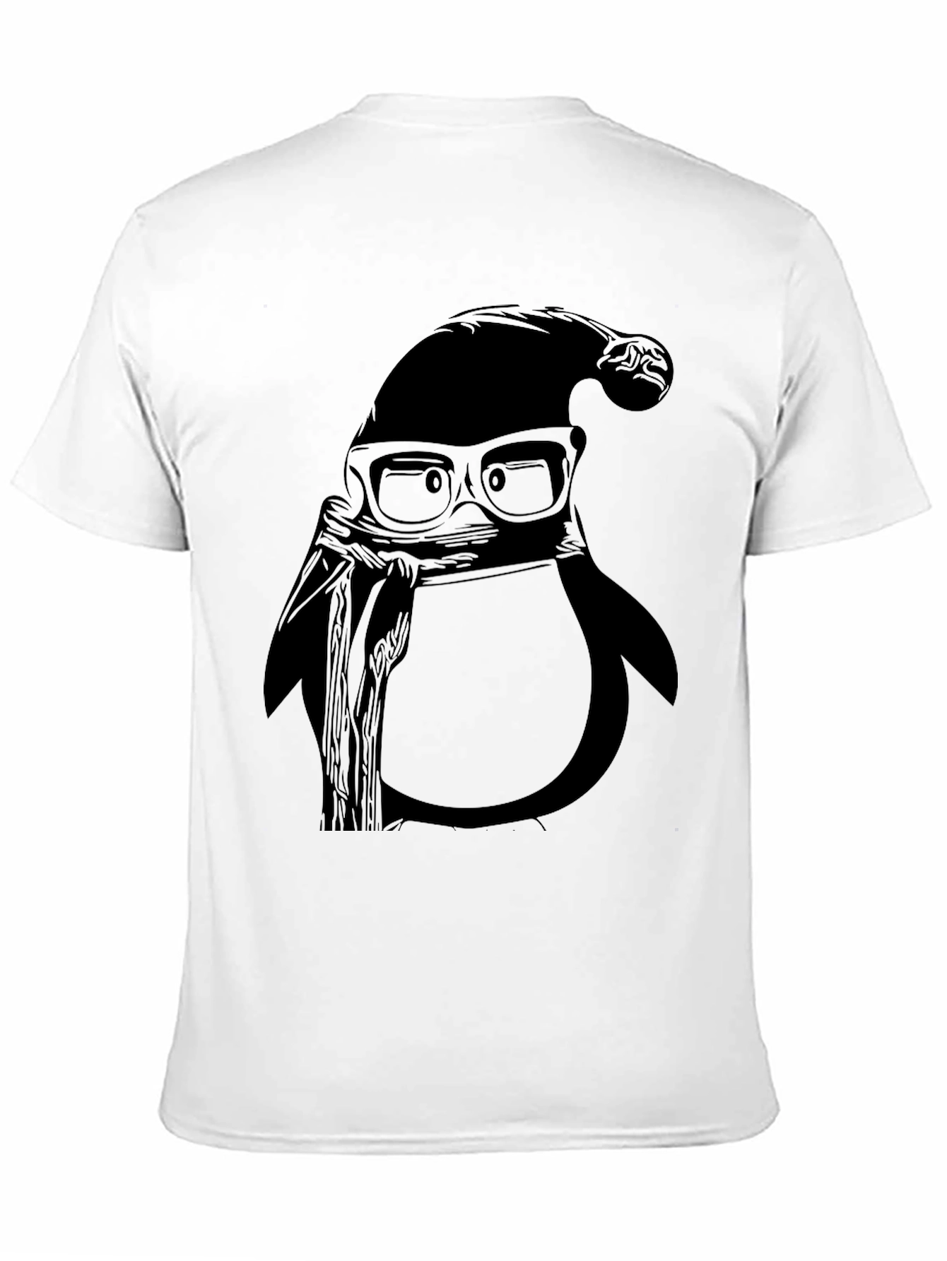 Cool Penguin with Santa Hat Graphic Tee