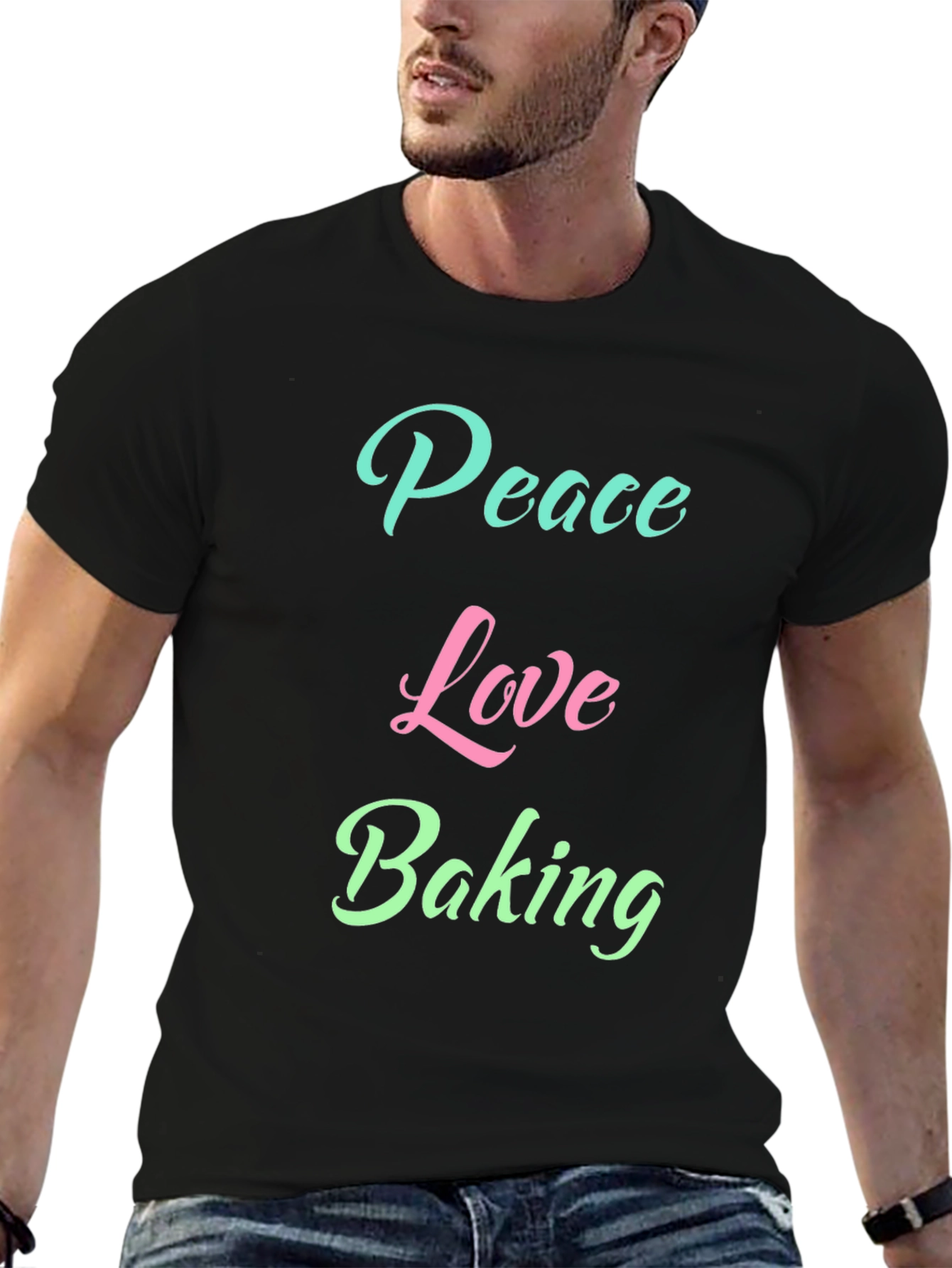 Peace Love Baking Graphic T-Shirt