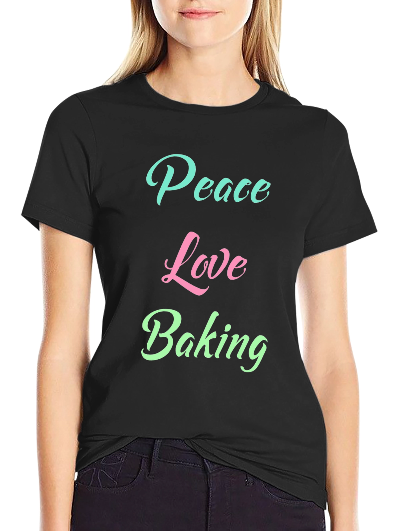 Peace Love Baking Graphic T-Shirt