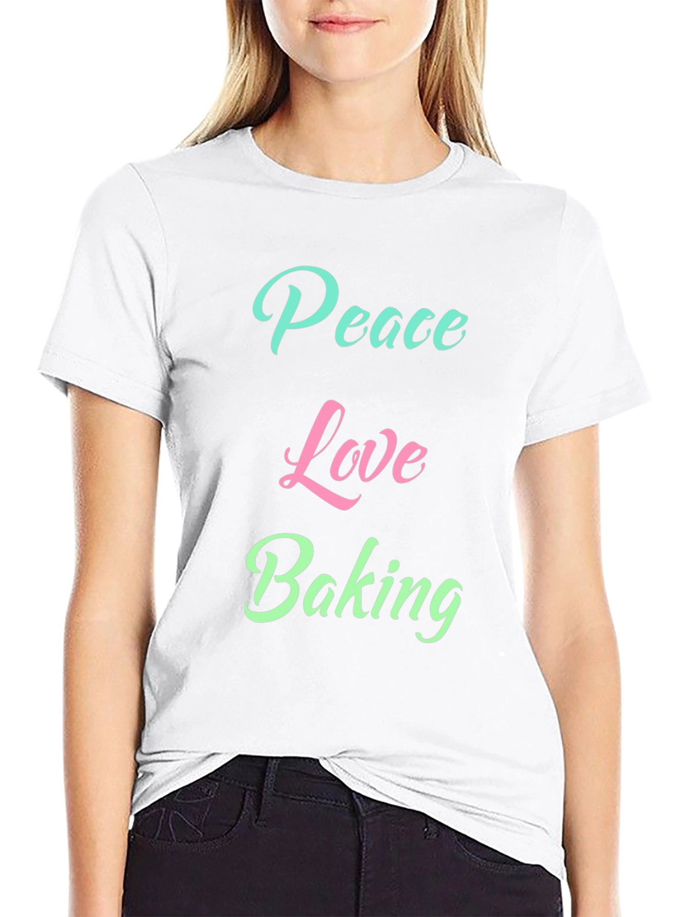 Peace Love Baking Graphic T-Shirt