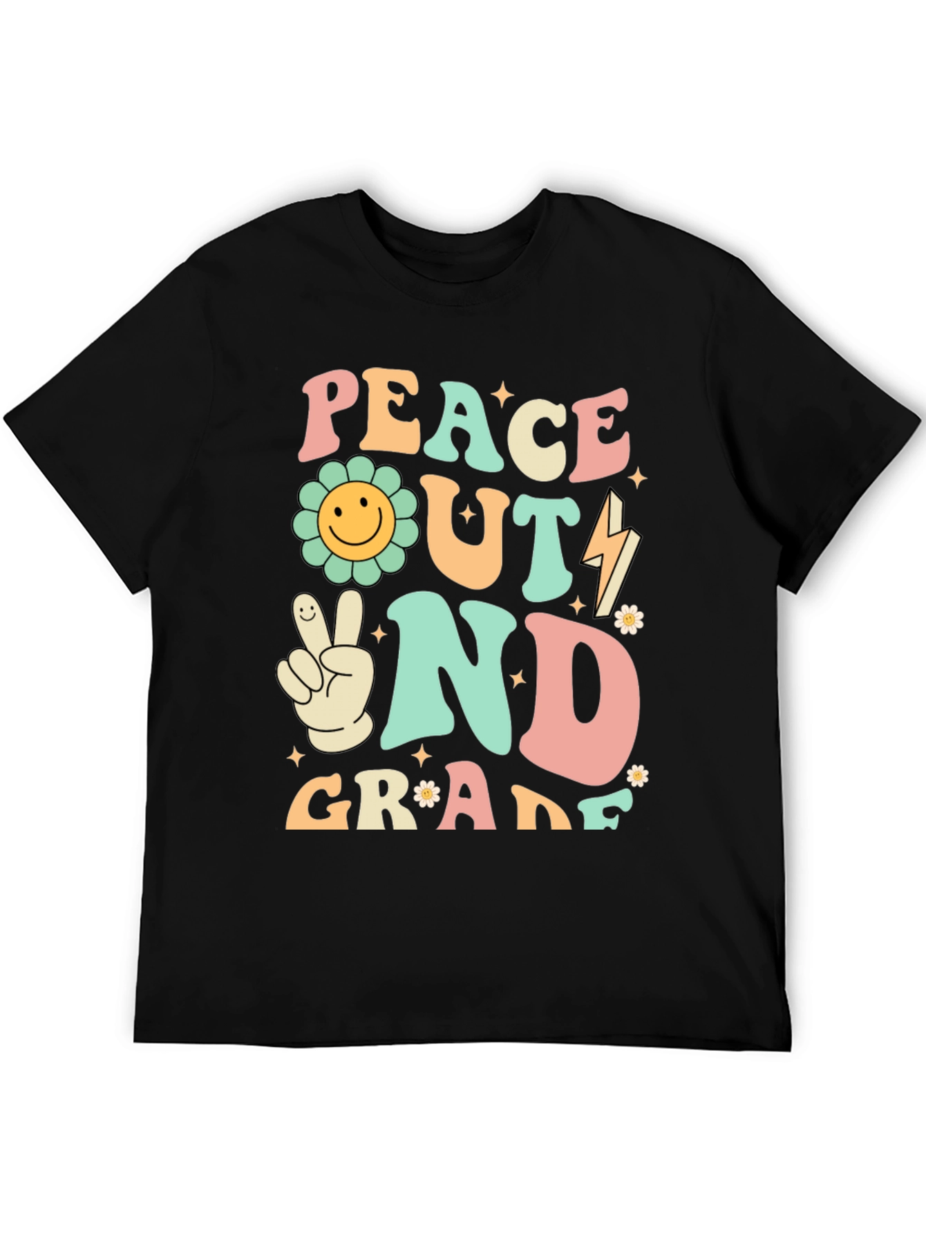 Peace Out 2nd Grade Retro Graphic T-Shirt