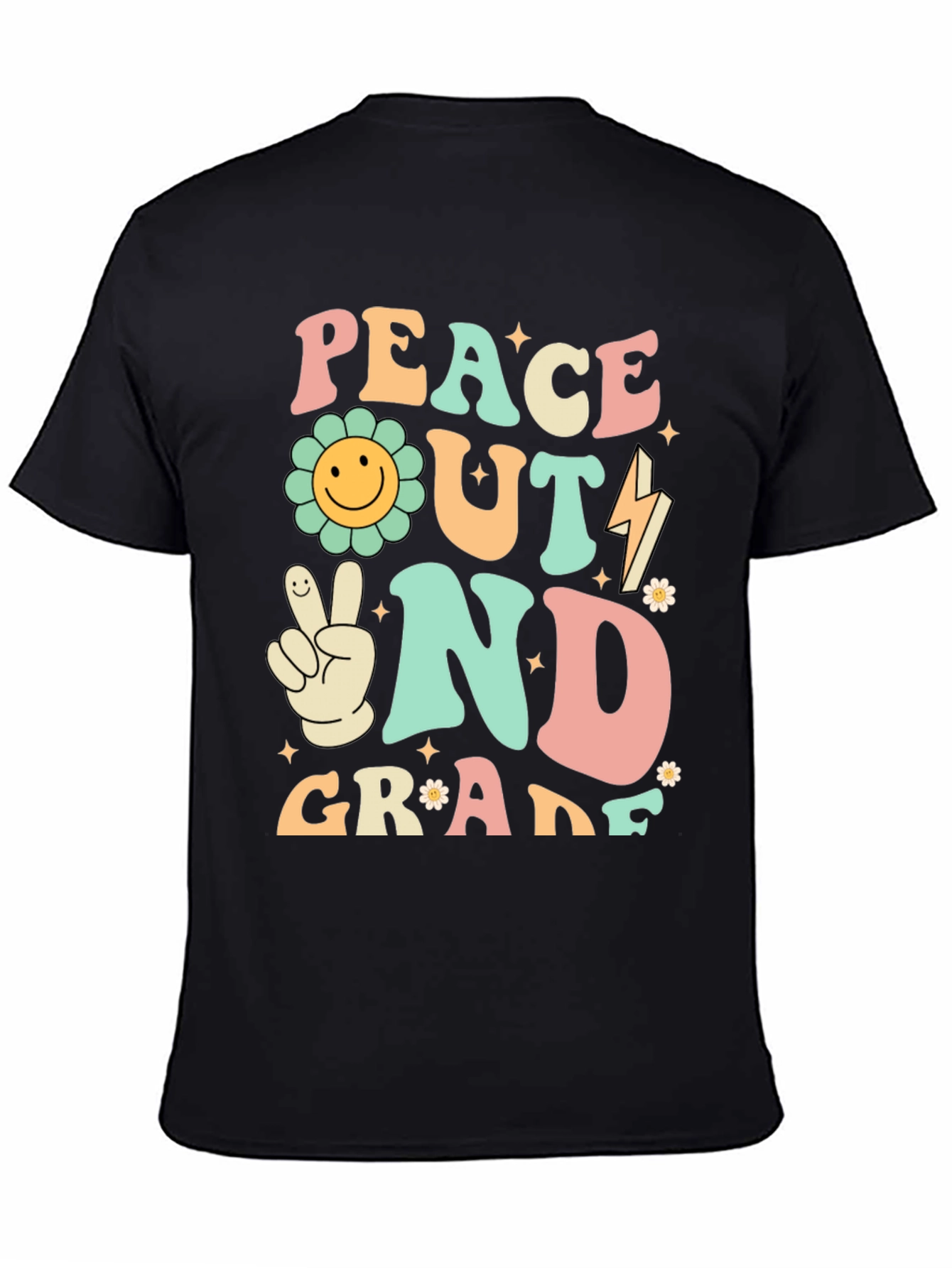 Peace Out 2nd Grade Retro Graphic T-Shirt