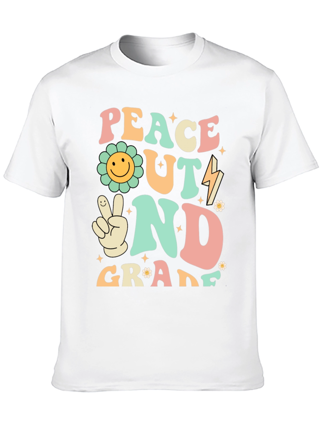Peace Out 2nd Grade Retro Graphic T-Shirt