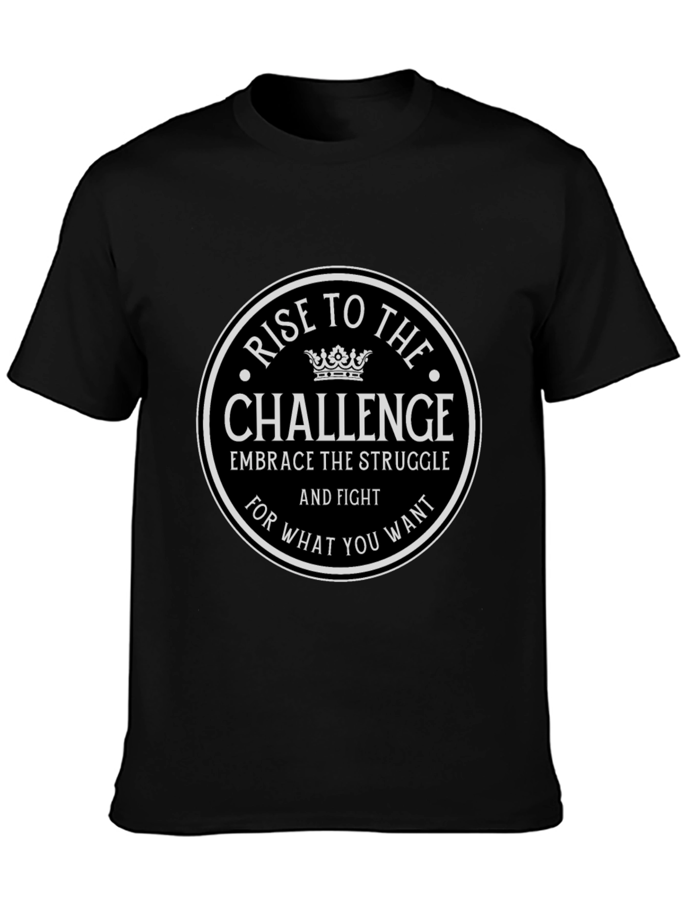 Rise To The Challenge Black Graphic Tee