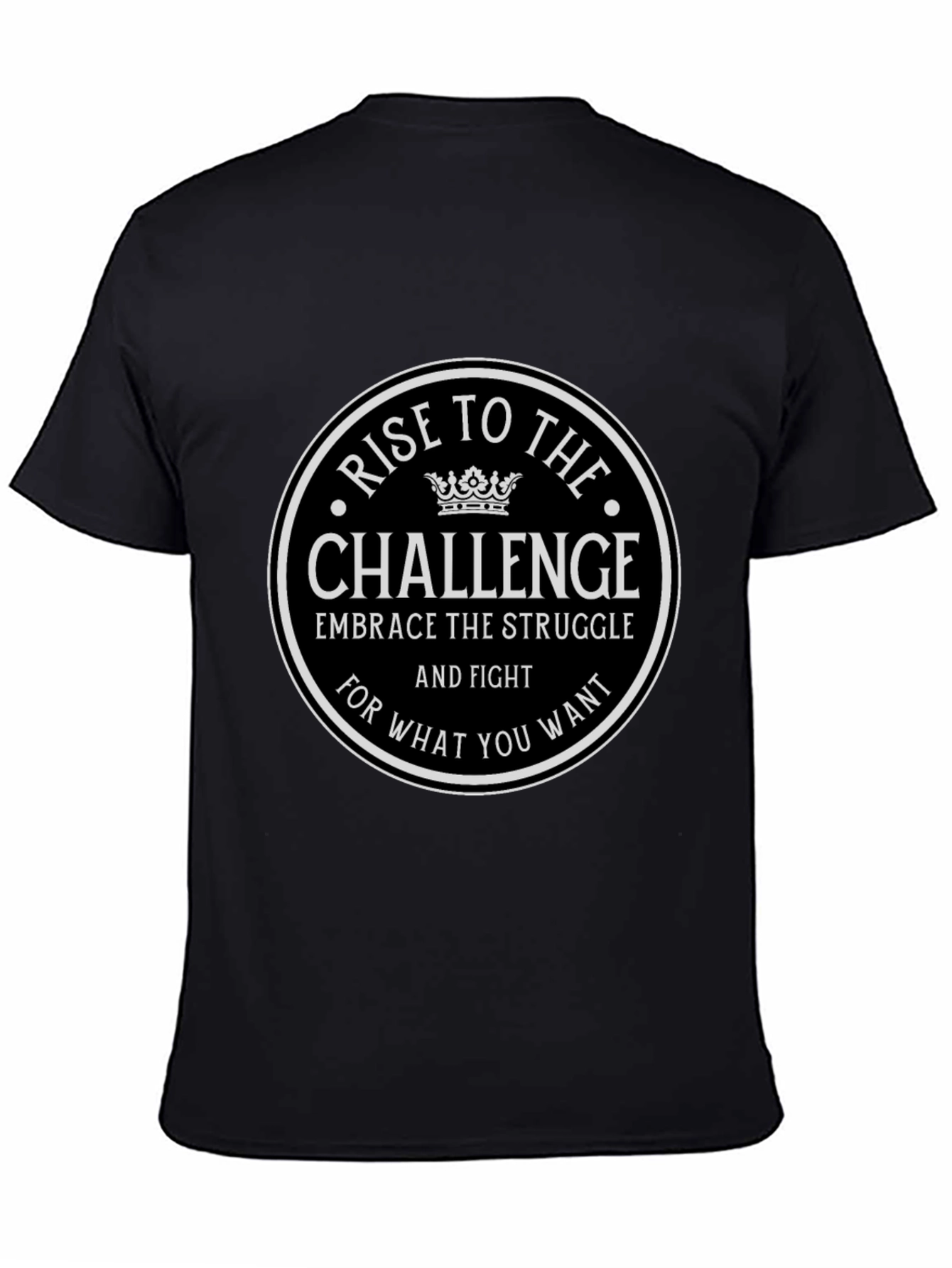 Rise To The Challenge Black Graphic Tee