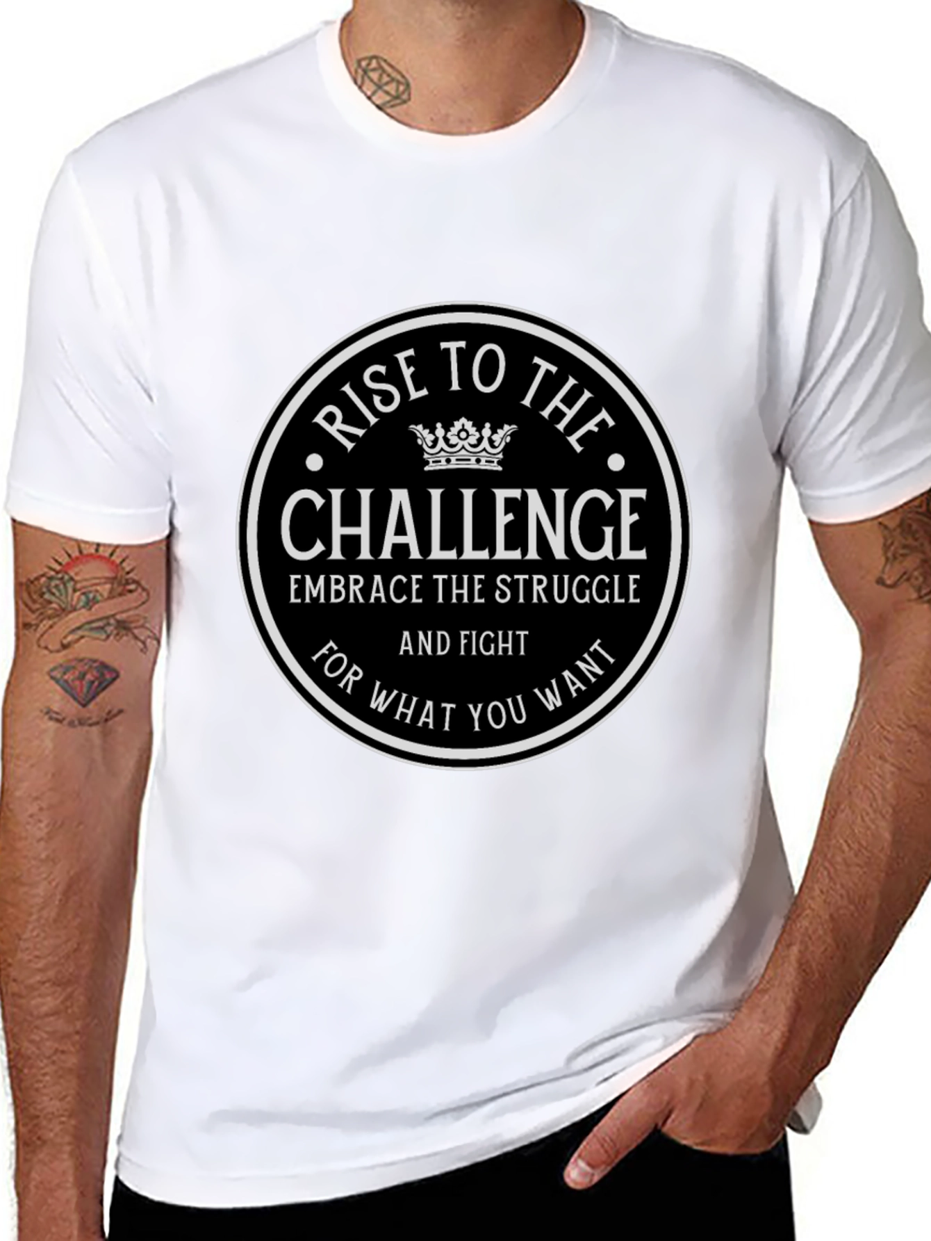 Rise To The Challenge Black Graphic Tee