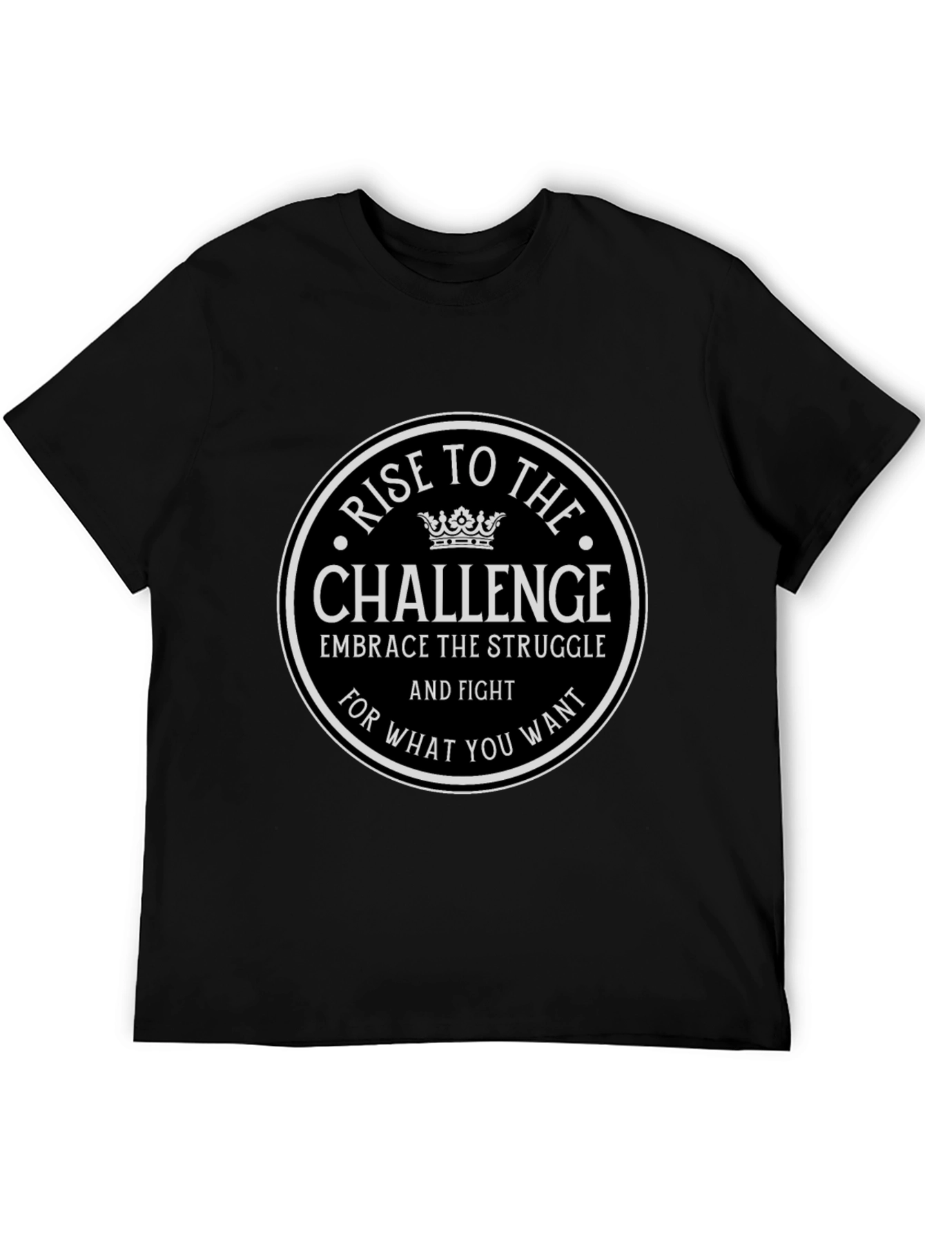 Rise To The Challenge Black Graphic Tee