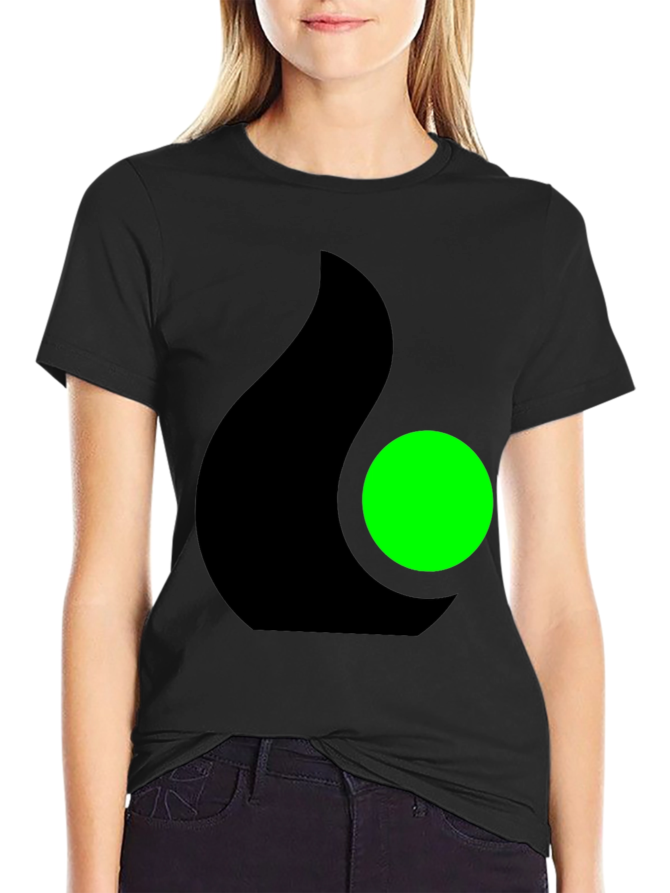 Modern Black T-Shirt with Abstract Graphic Design