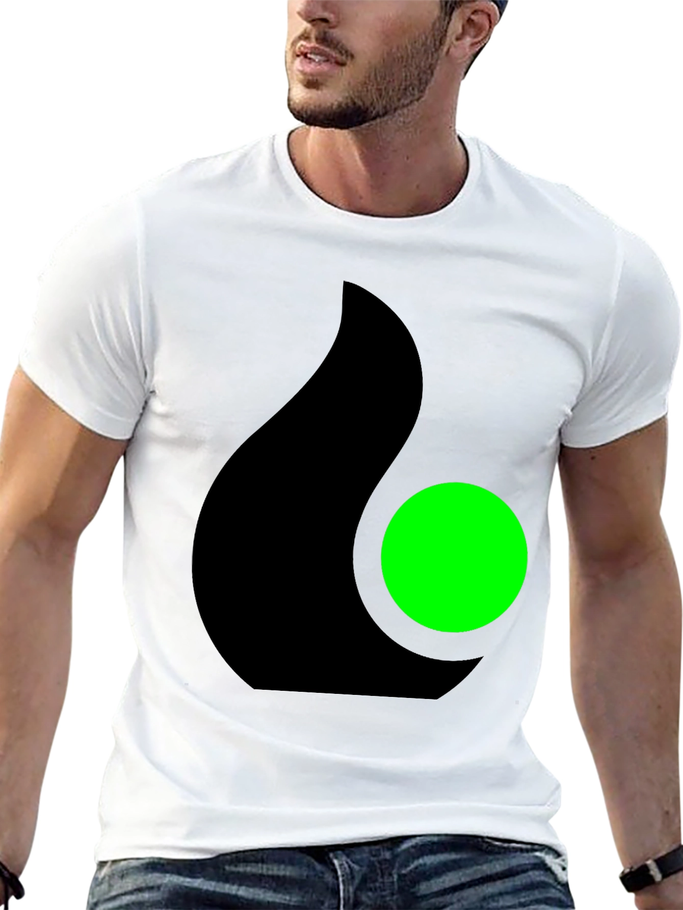 Modern Black T-Shirt with Abstract Graphic Design
