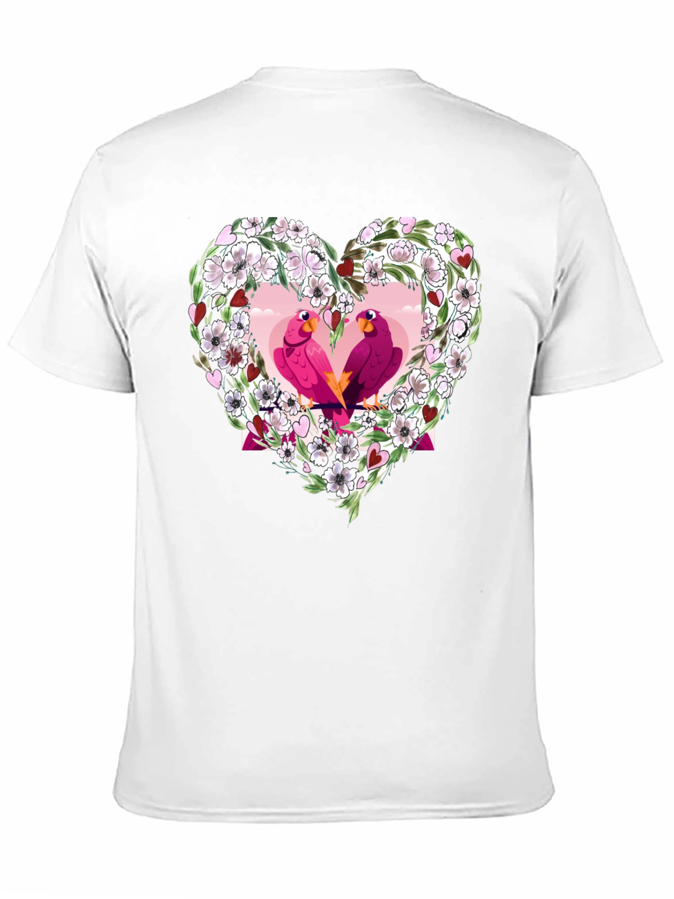 Floral Heart Love Birds T-Shirt