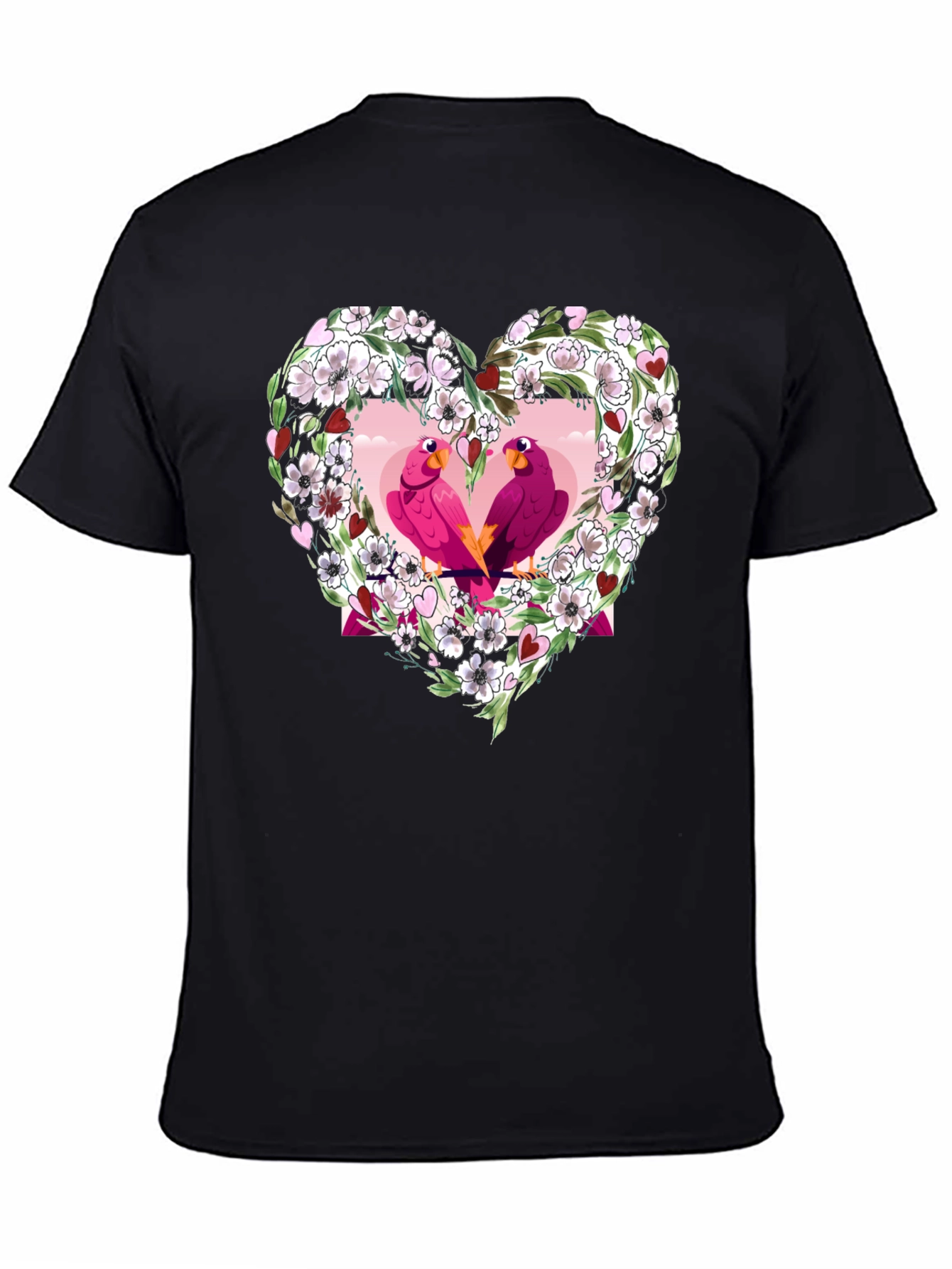 Floral Heart Love Birds T-Shirt