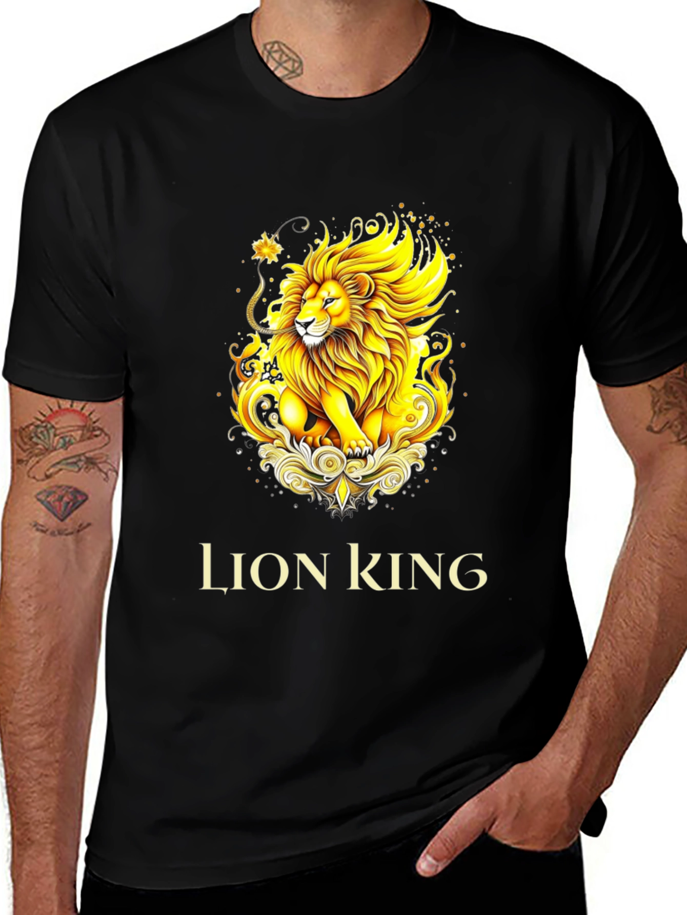 Lion King Graphic Tee - Black Cotton T-Shirt