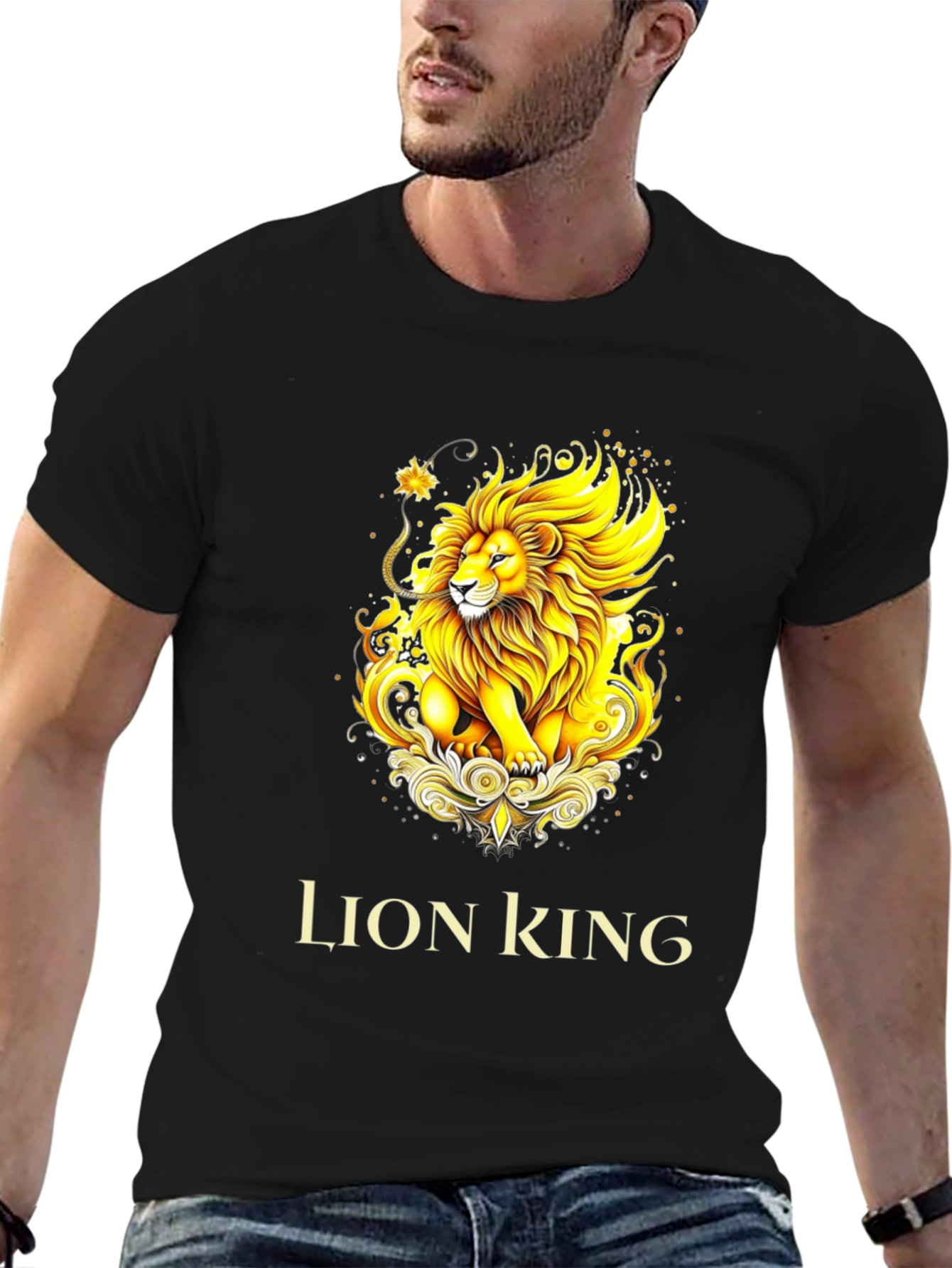 Lion King Graphic Tee - Black Cotton T-Shirt