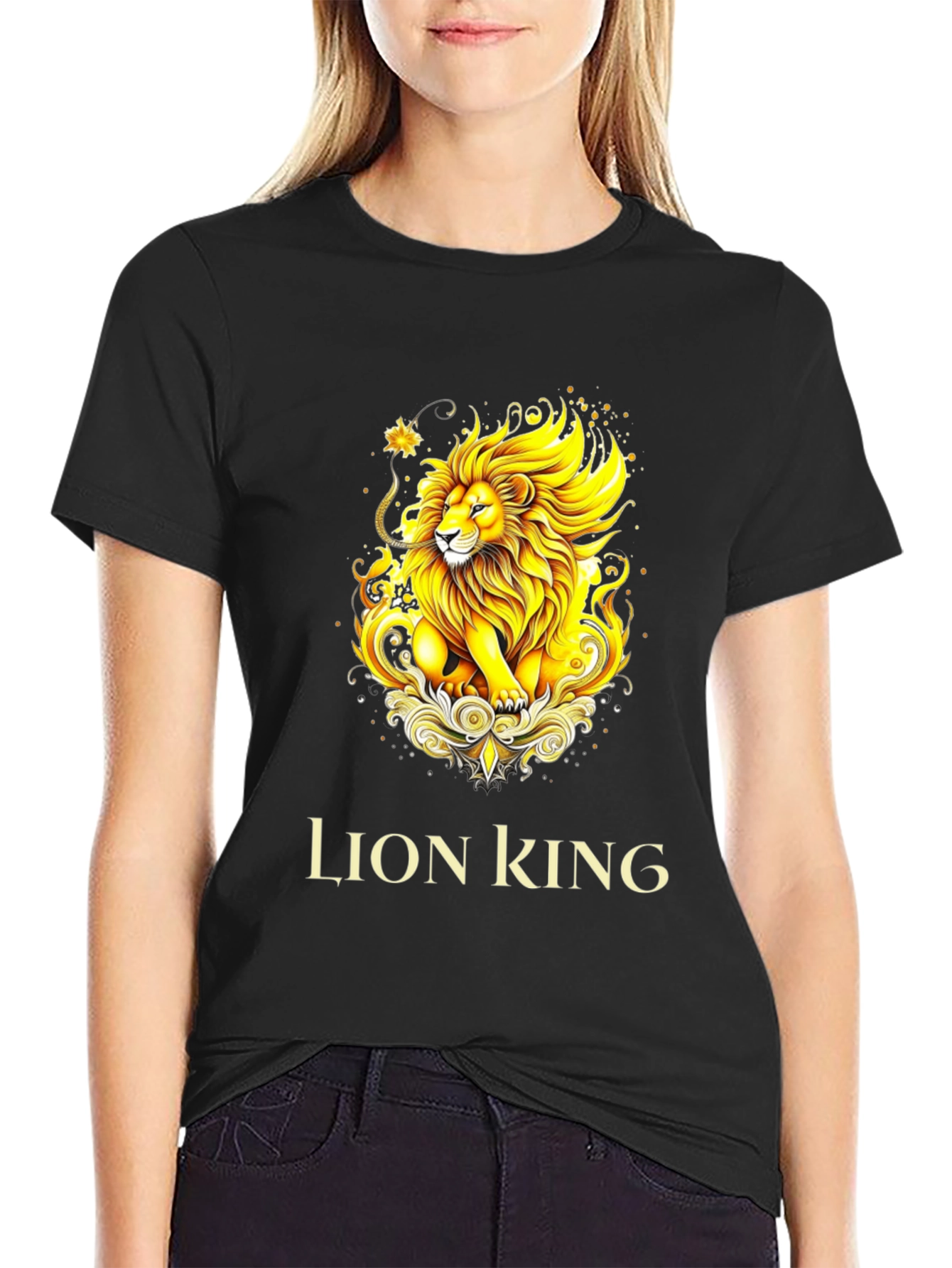 Lion King Graphic Tee - Black Cotton T-Shirt
