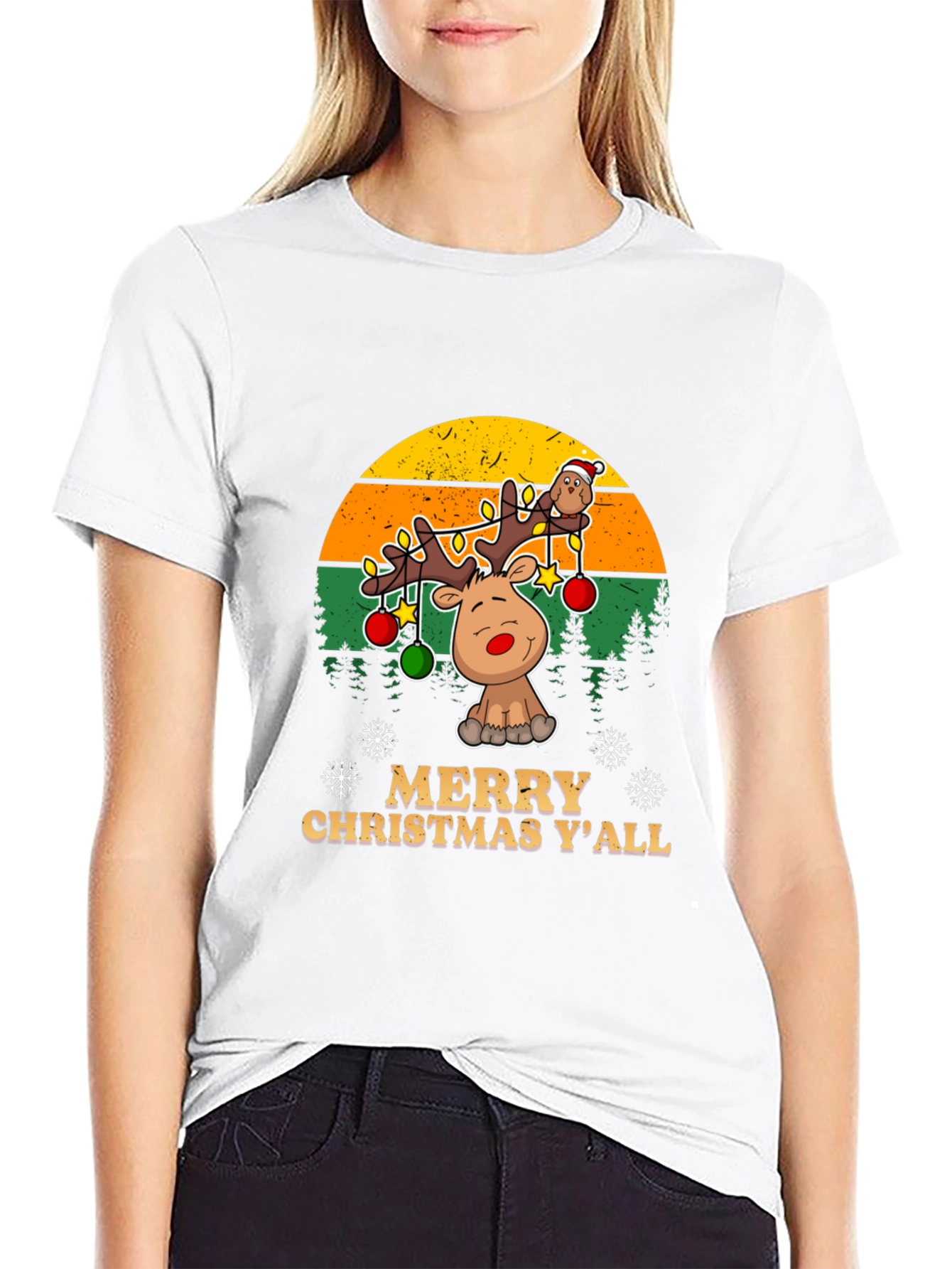 Merry Christmas Yall Reindeer T-Shirt