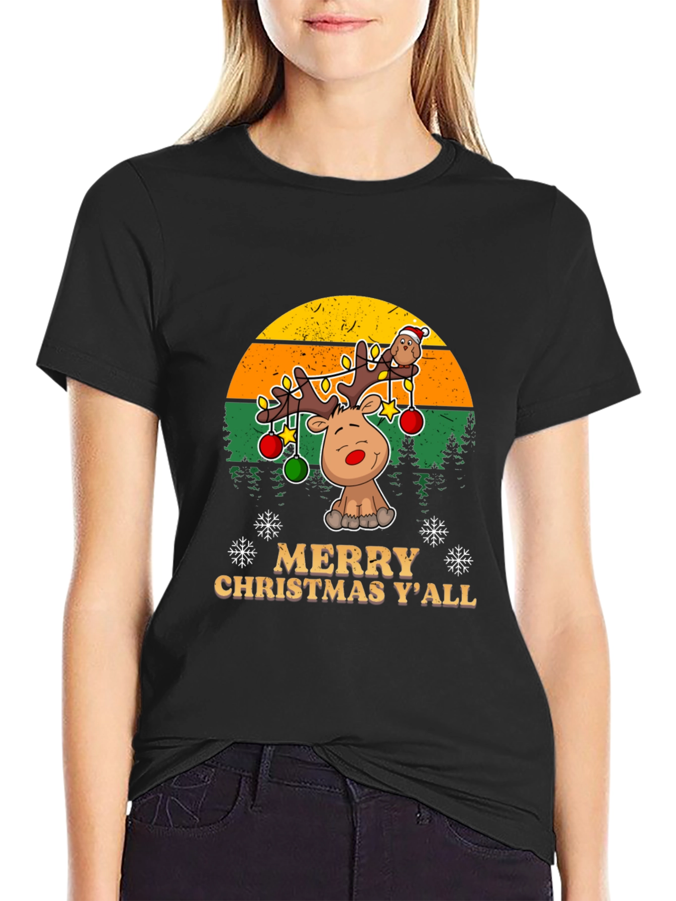 Merry Christmas Yall Reindeer T-Shirt