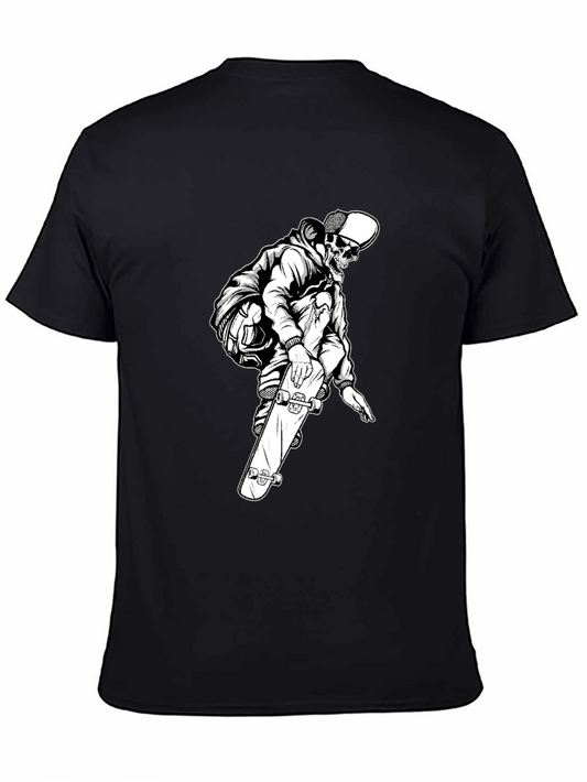 Skeleton Skater Black Graphic Tee
