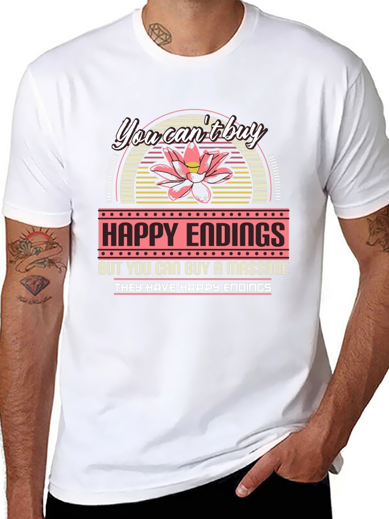 Happy Endings Massage T-Shirt Funny Sarcastic Tee