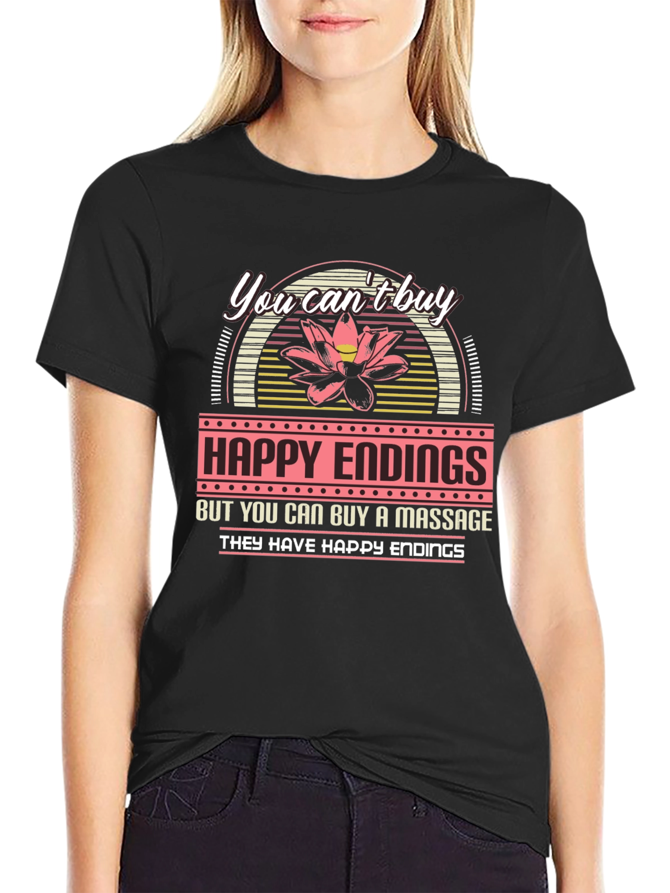 Happy Endings Massage T-Shirt Funny Sarcastic Tee