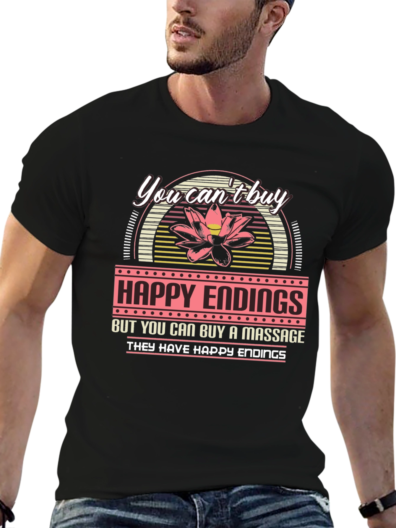 Happy Endings Massage T-Shirt Funny Sarcastic Tee