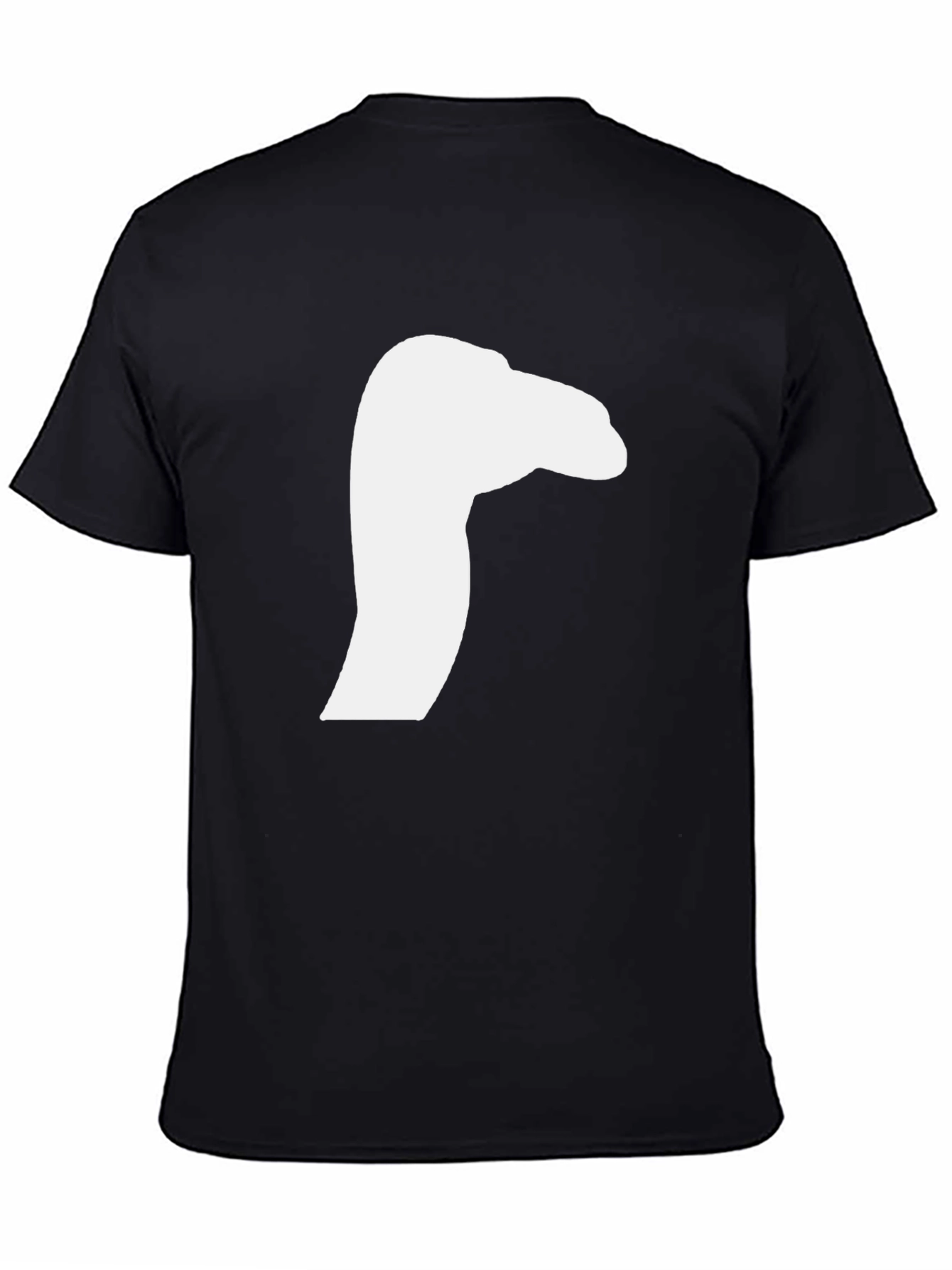 Black T-Shirt with White Goose Silhouette