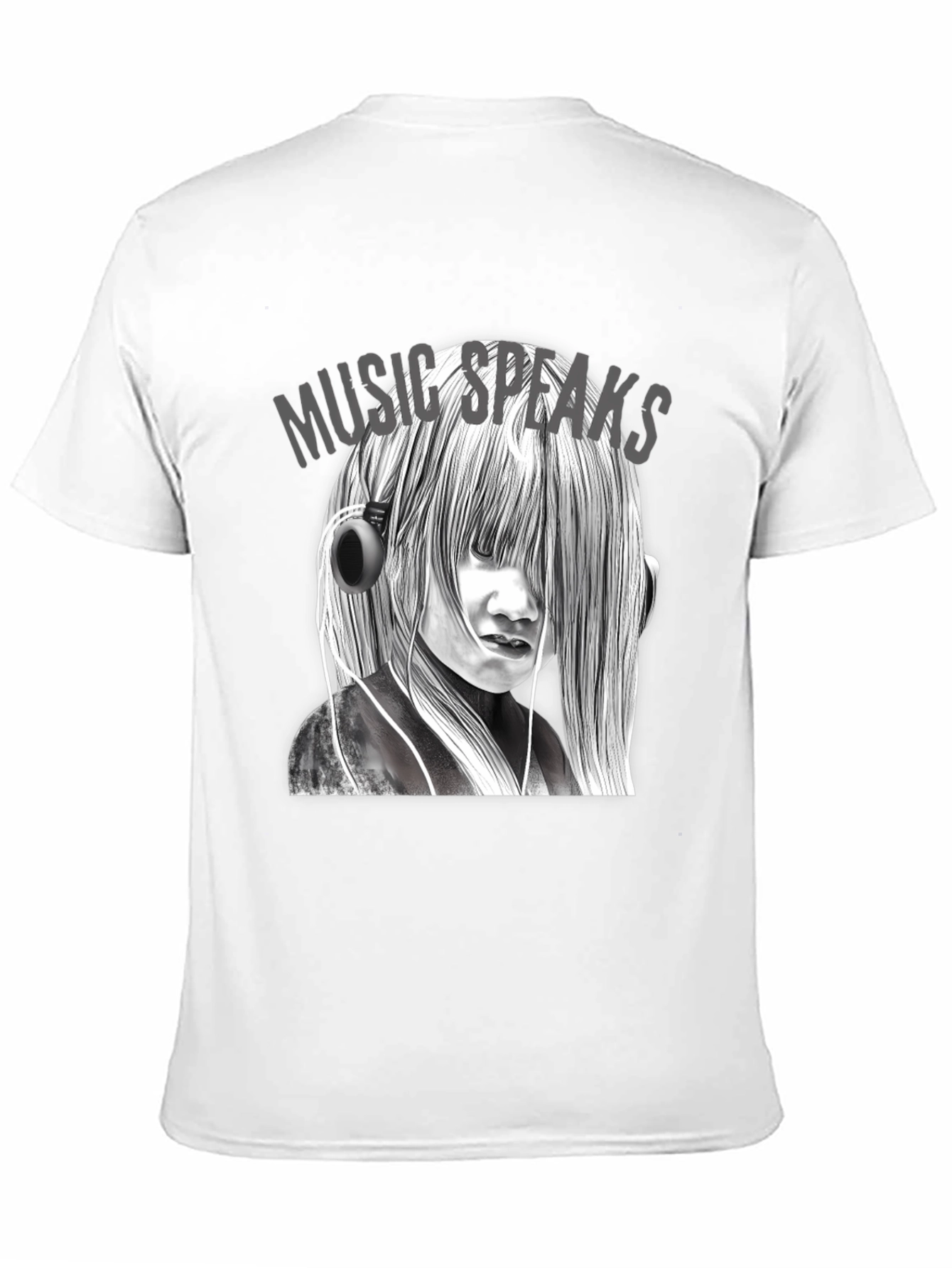 Music Speaks Graphic Tee - Black Cotton T-Shirt