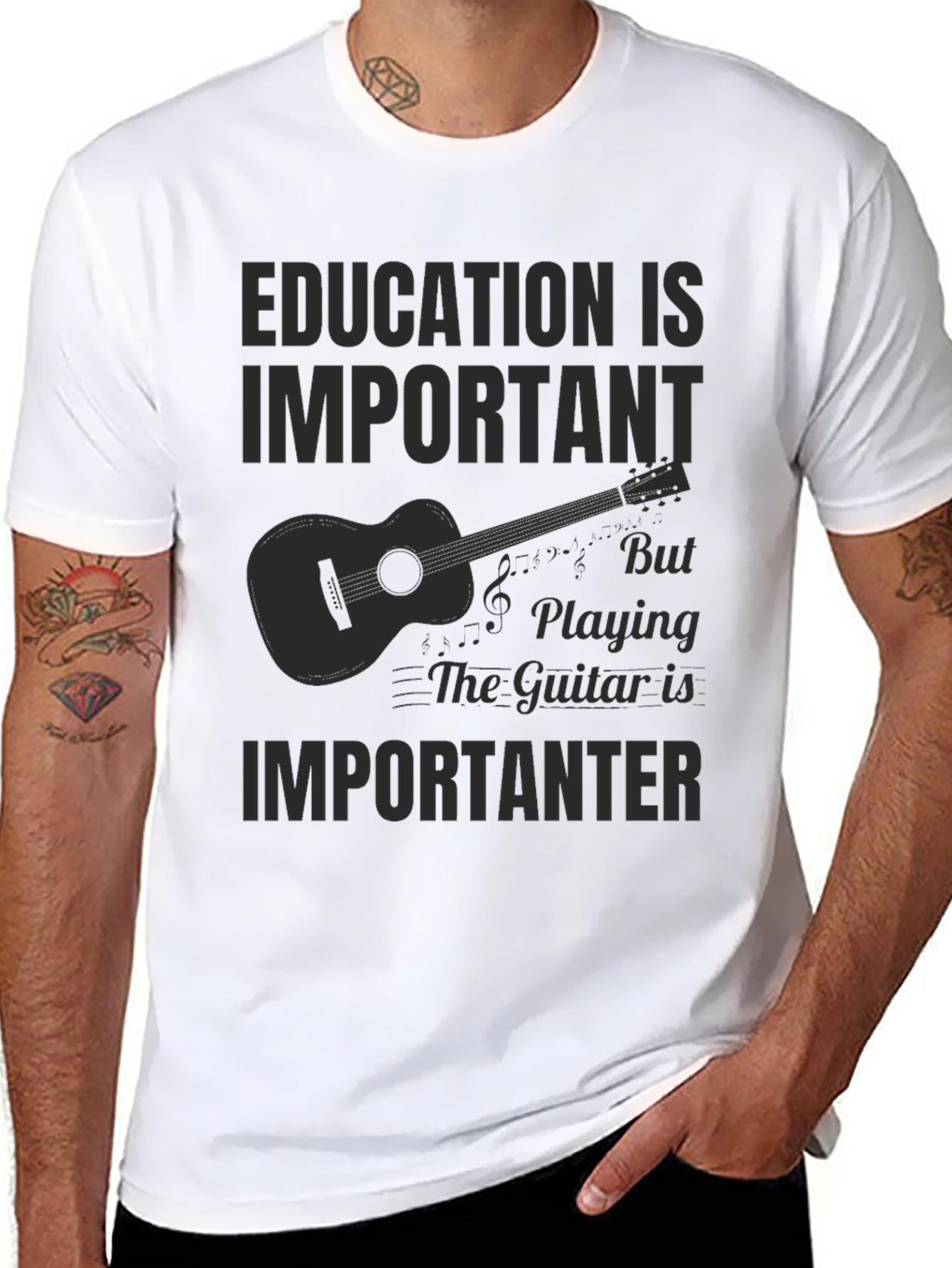Education is Important Guitar T-Shirt