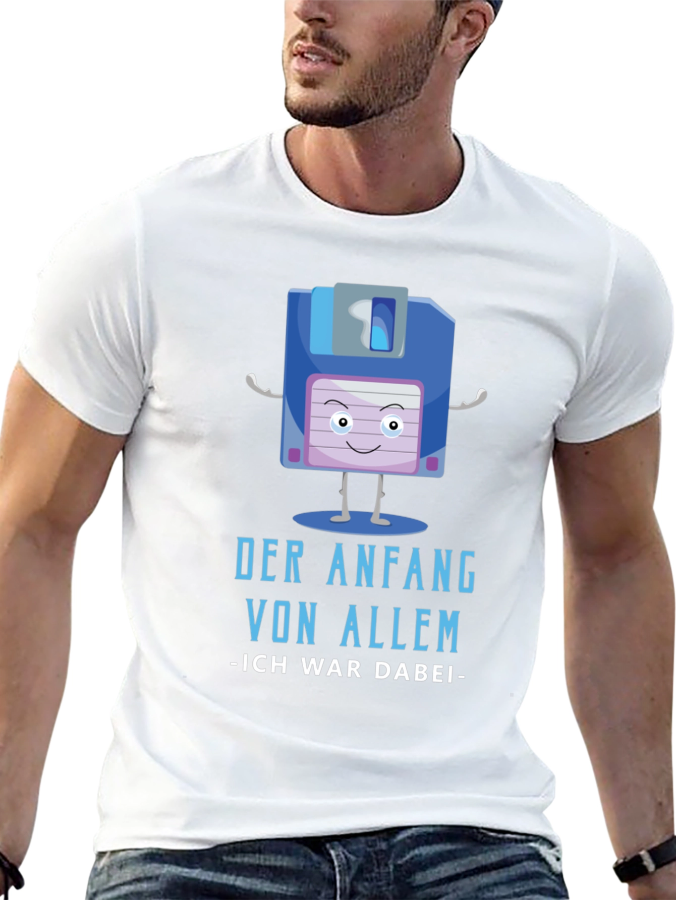 Retro Floppy Disk T-Shirt - The Beginning of Everything