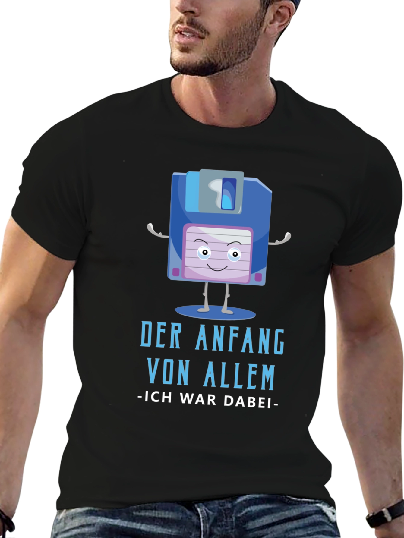 Retro Floppy Disk T-Shirt - The Beginning of Everything